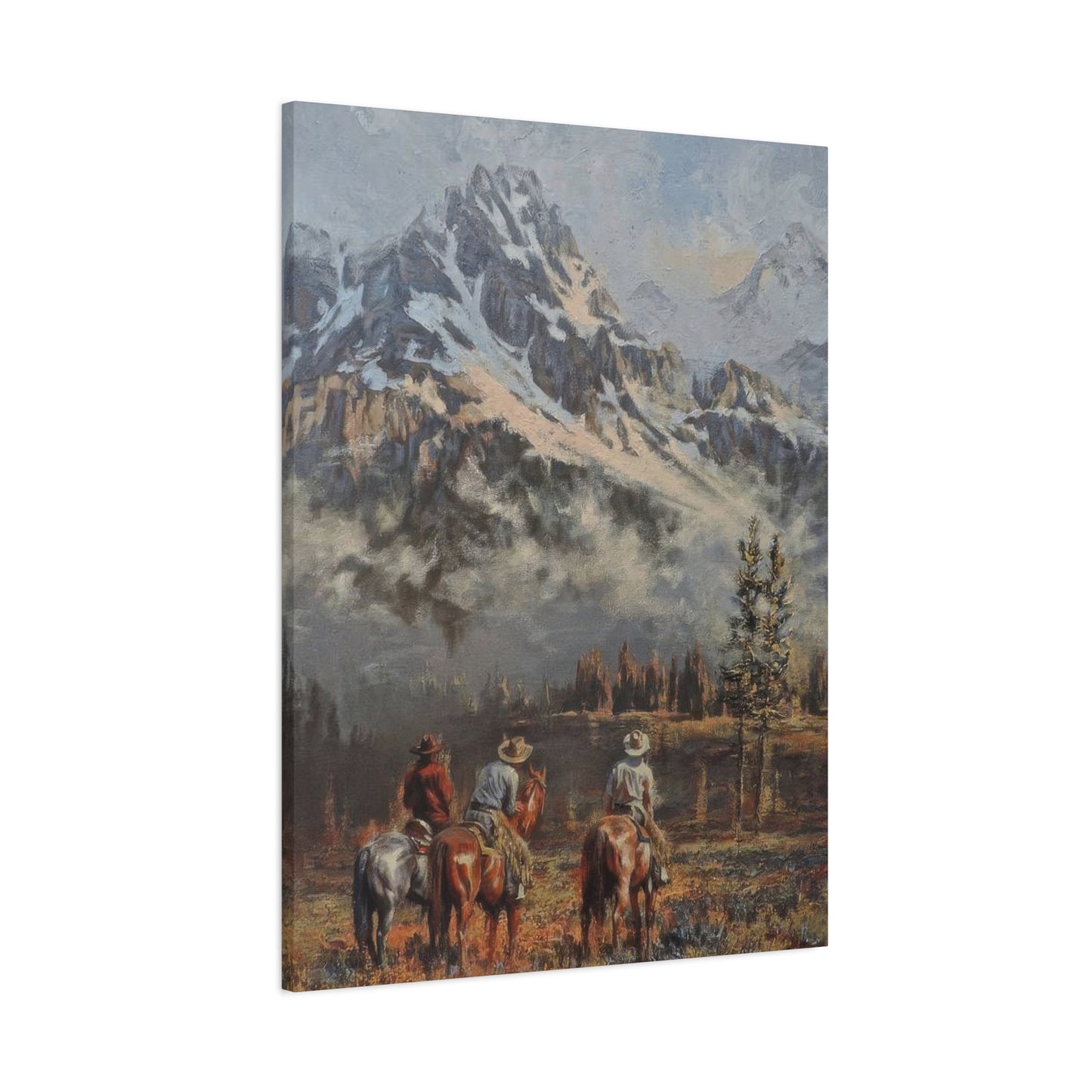 Cowboy Mountain In Background Wall Art & Canvas Prints