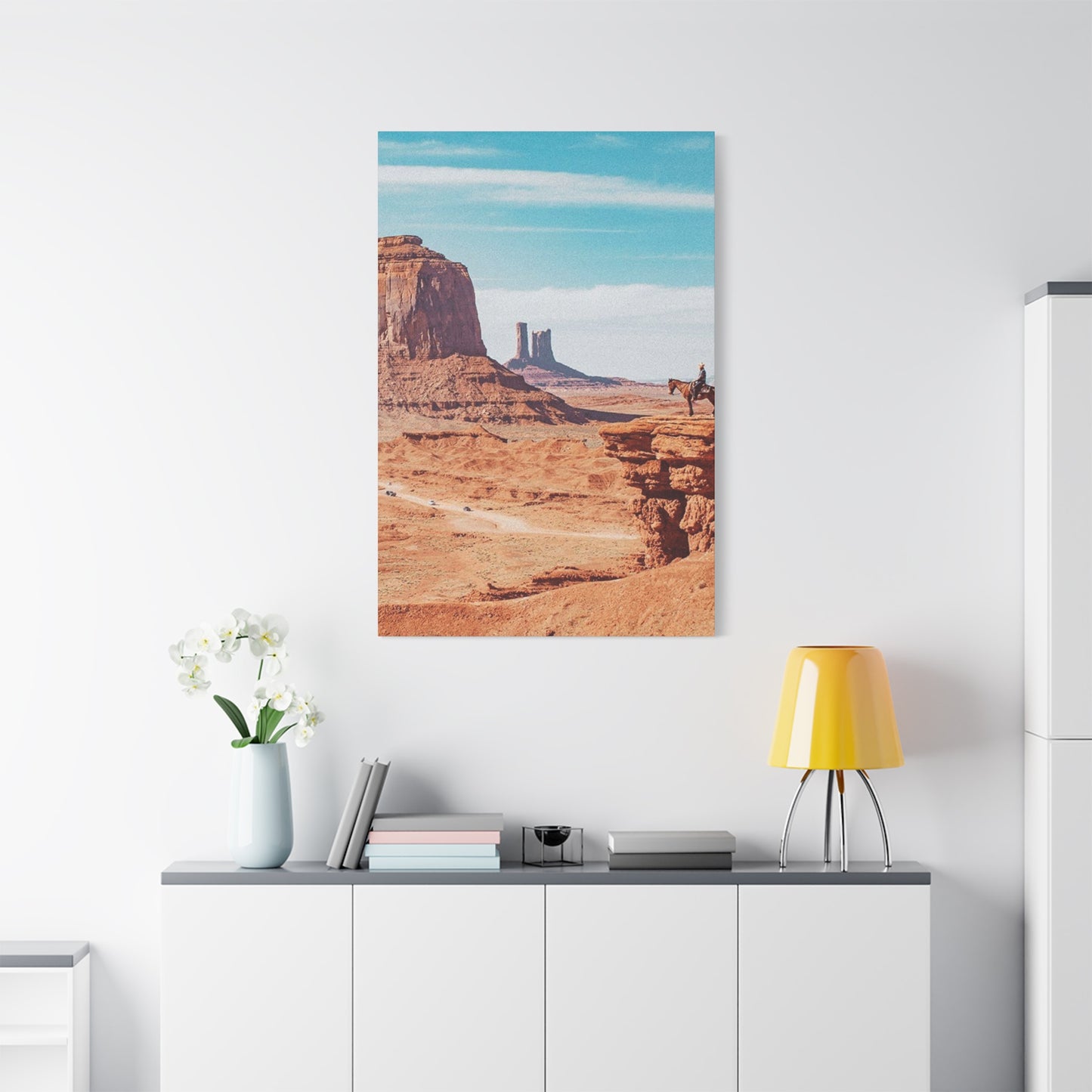 Cowboy In Grand Canyon Of Arizona Wall Art & Canvas Prints