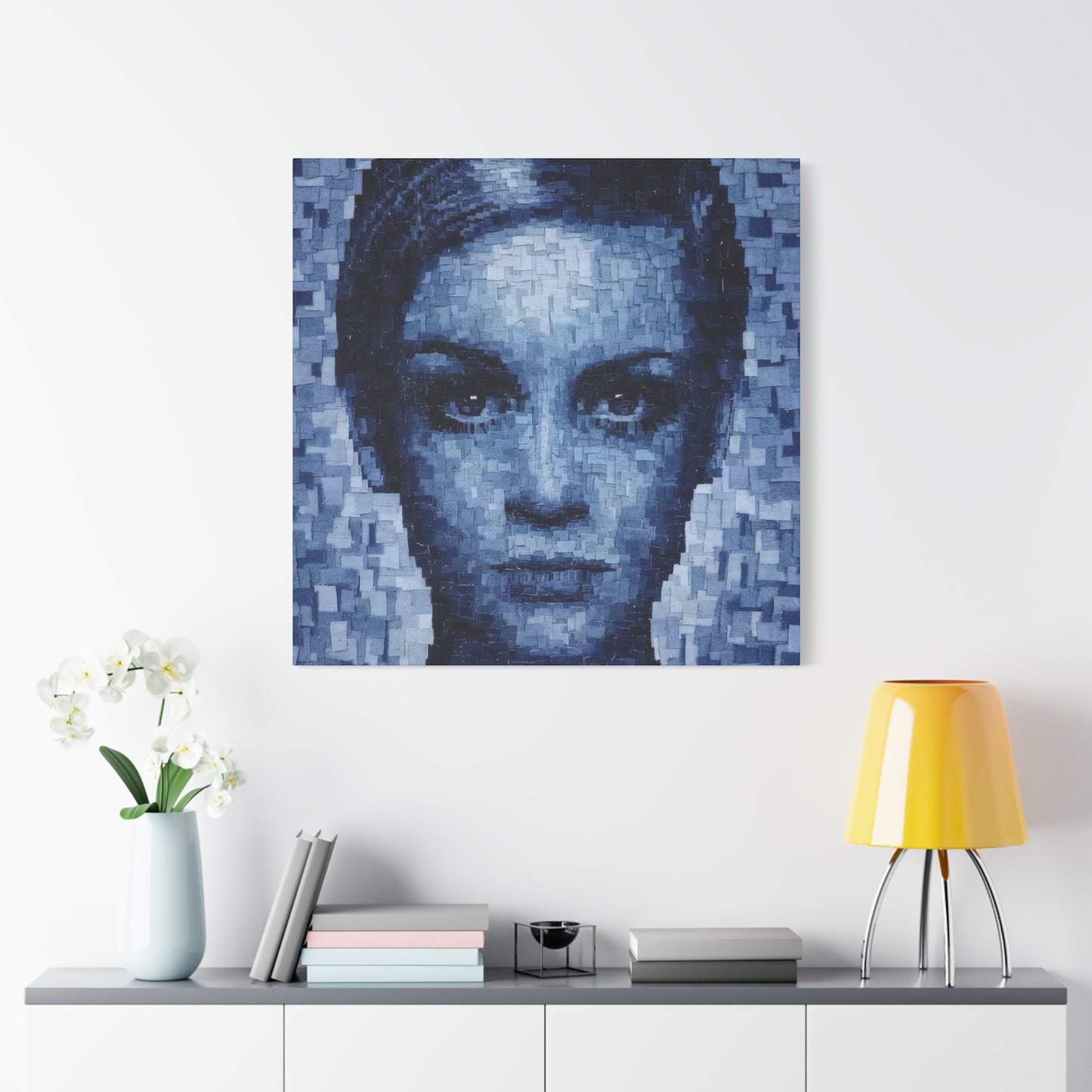 Denim Face Pattern Wall Art & Canvas Prints
