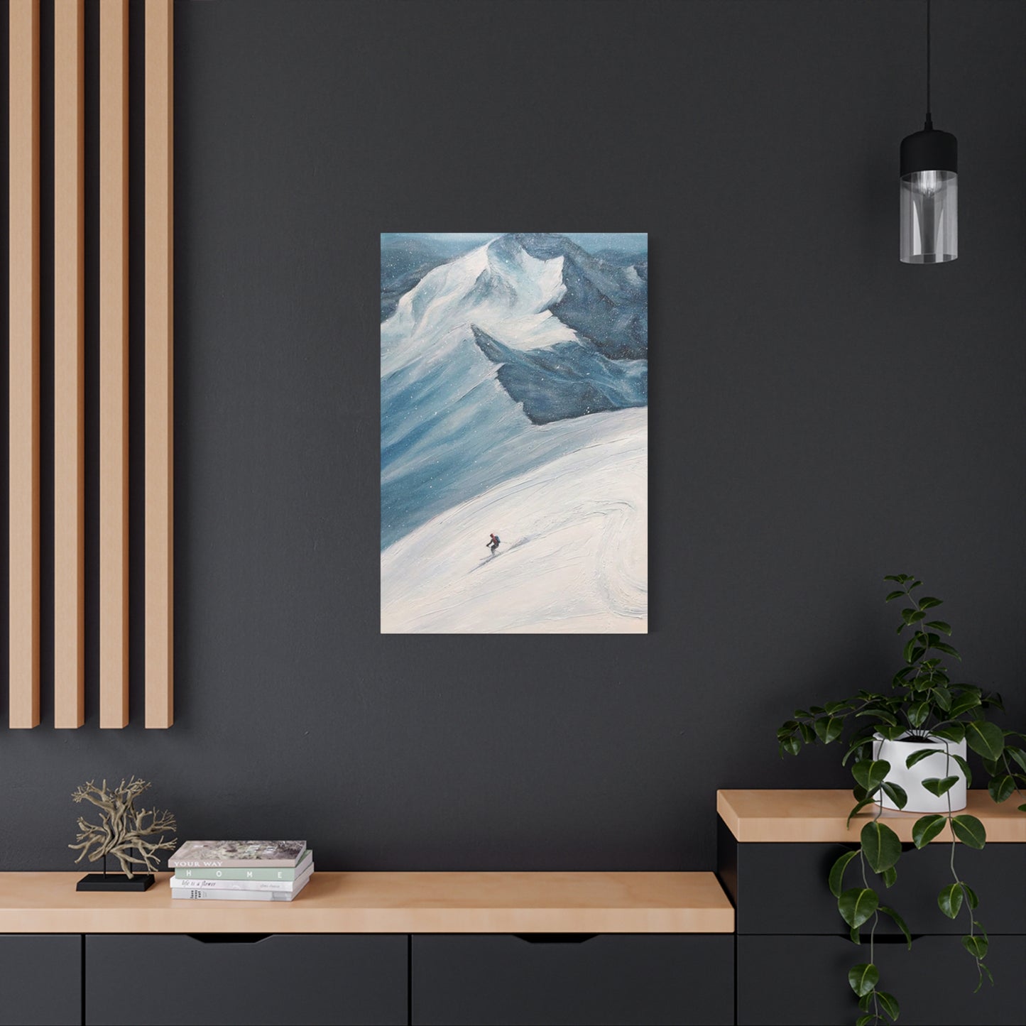 Skiing In Snowy Mountain Wall Art & Canvas Prints