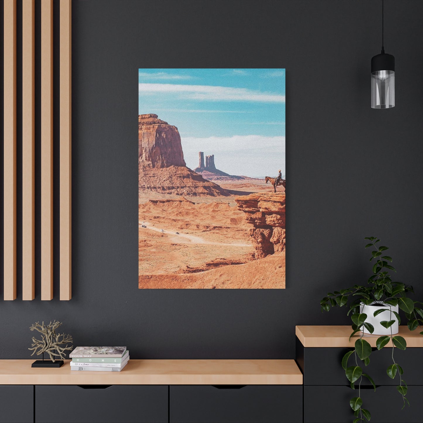 Cowboy In Grand Canyon Of Arizona Wall Art & Canvas Prints