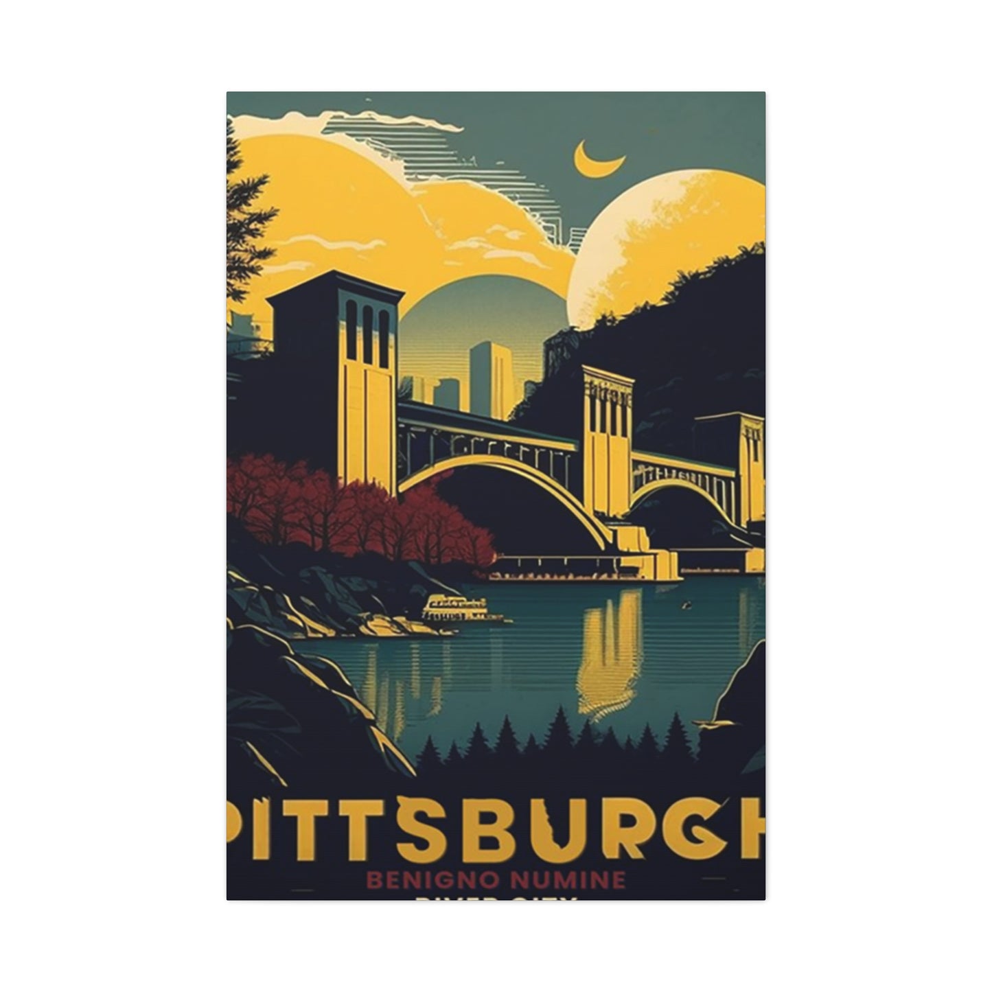 Night Sky Pittsburgh Poster Wall Art & Canvas Prints