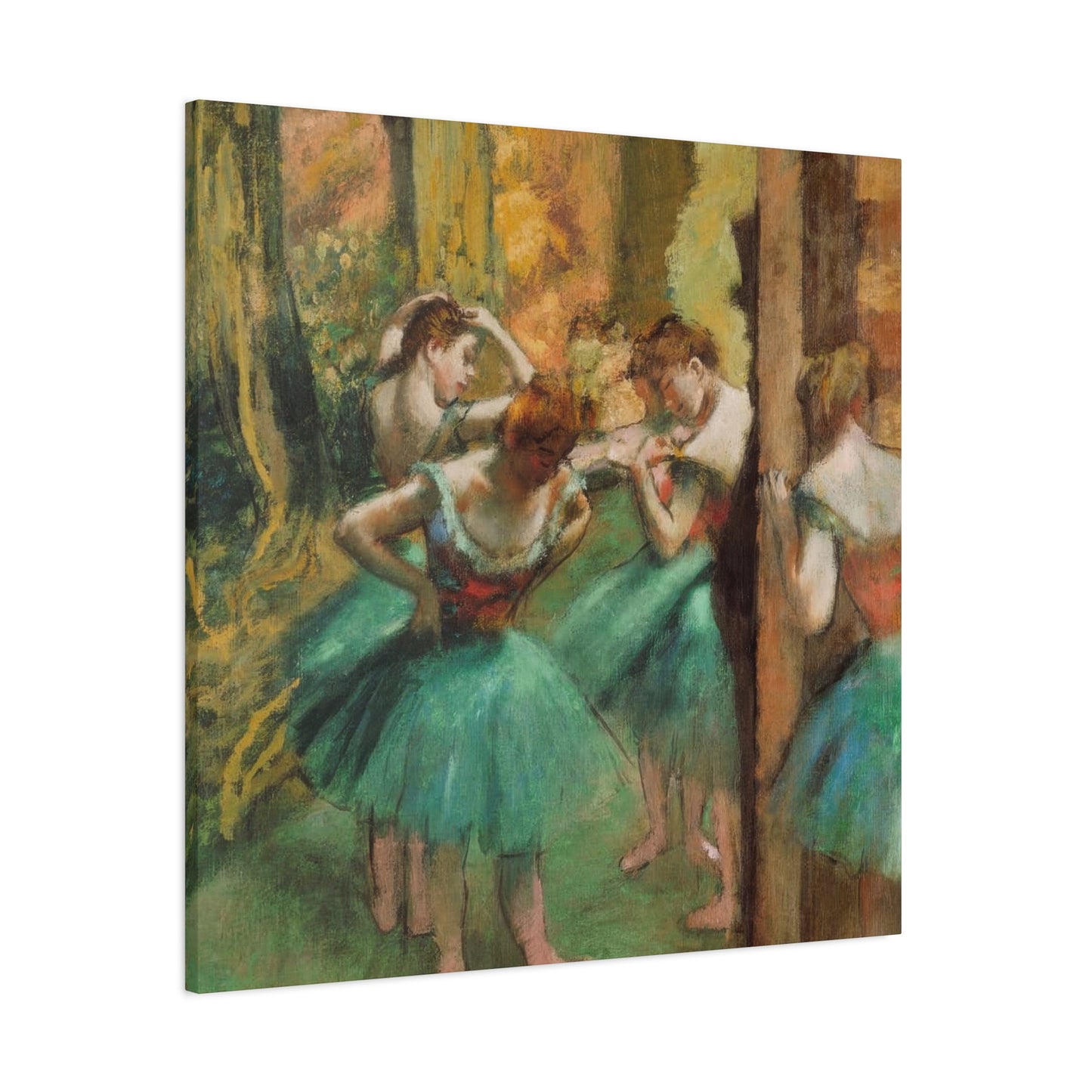 Dancer Pink and Green Impressionism Wall Art & Canvas Prints