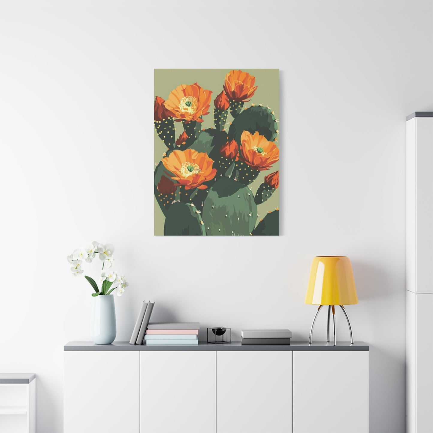 Flower On Cactus Wall Art & Canvas Prints