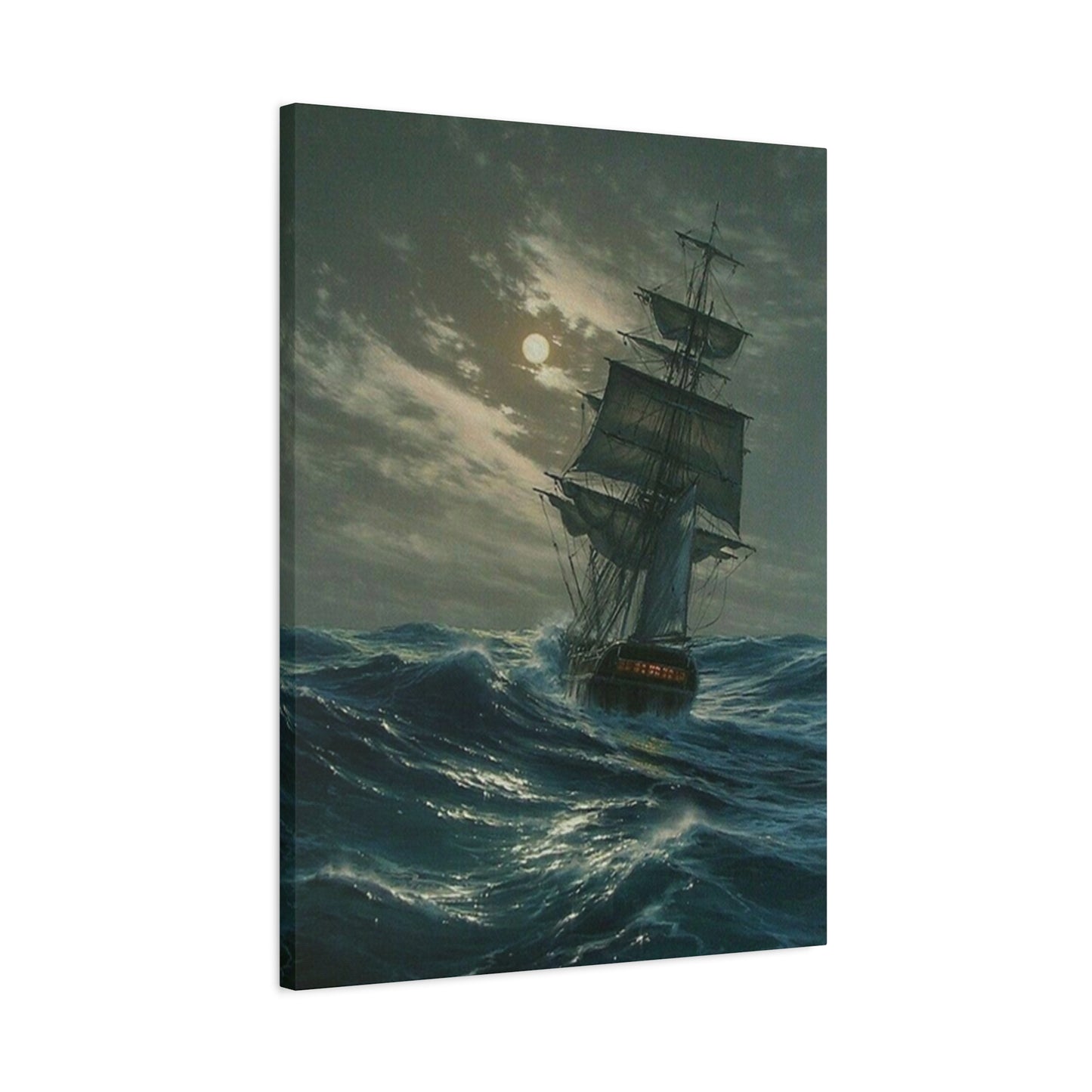 Ship Sailing On Large Waves Wall Art & Canvas Prints