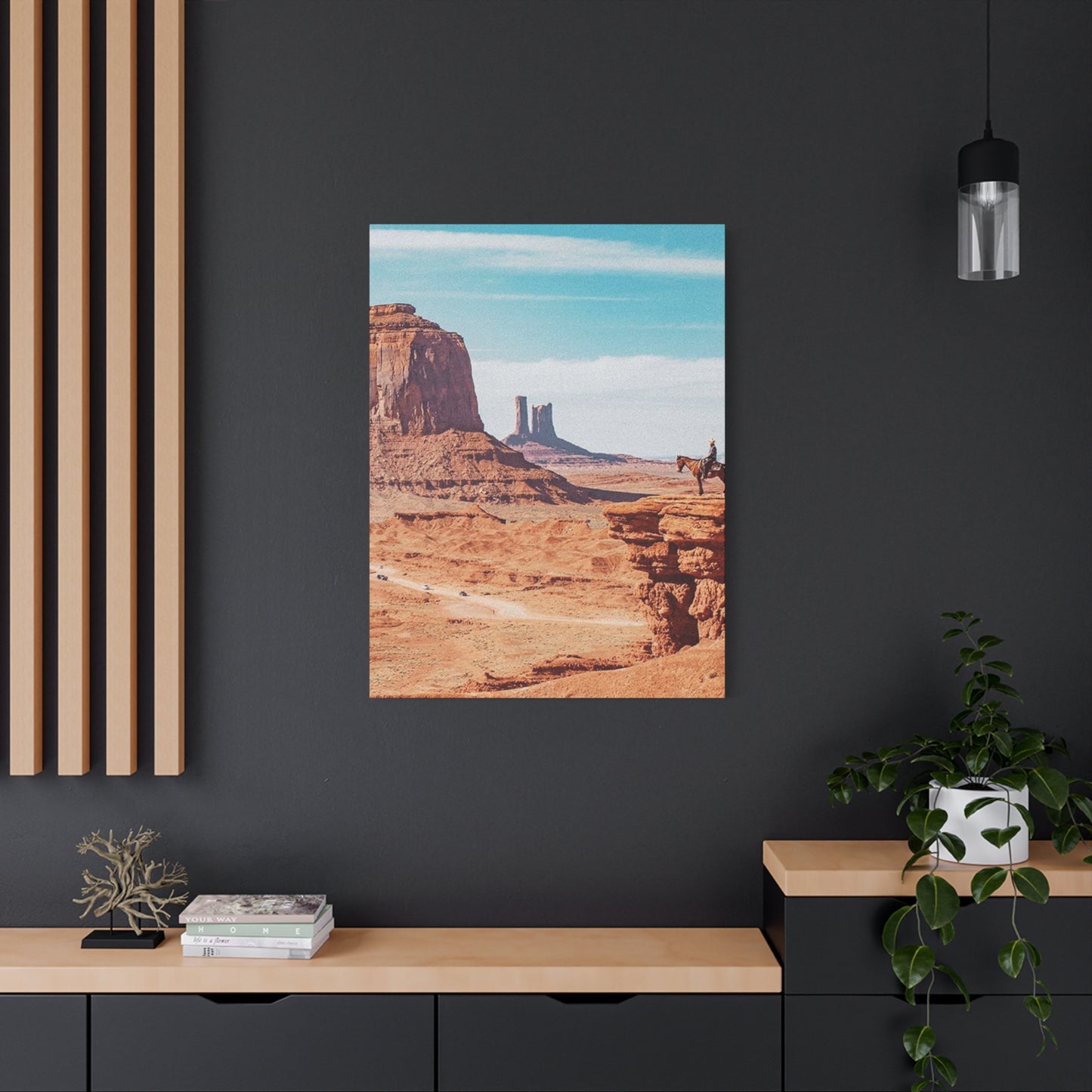 Cowboy In Grand Canyon Of Arizona Wall Art & Canvas Prints