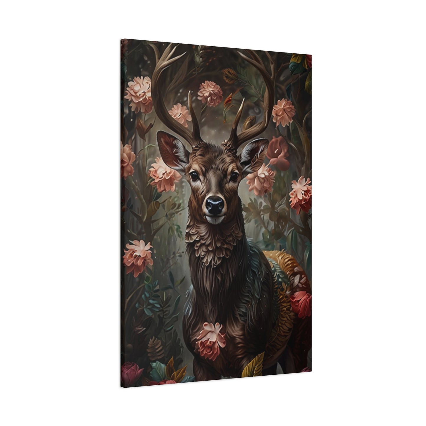 Tropical Flower Reindeer Wall Art & Canvas Prints