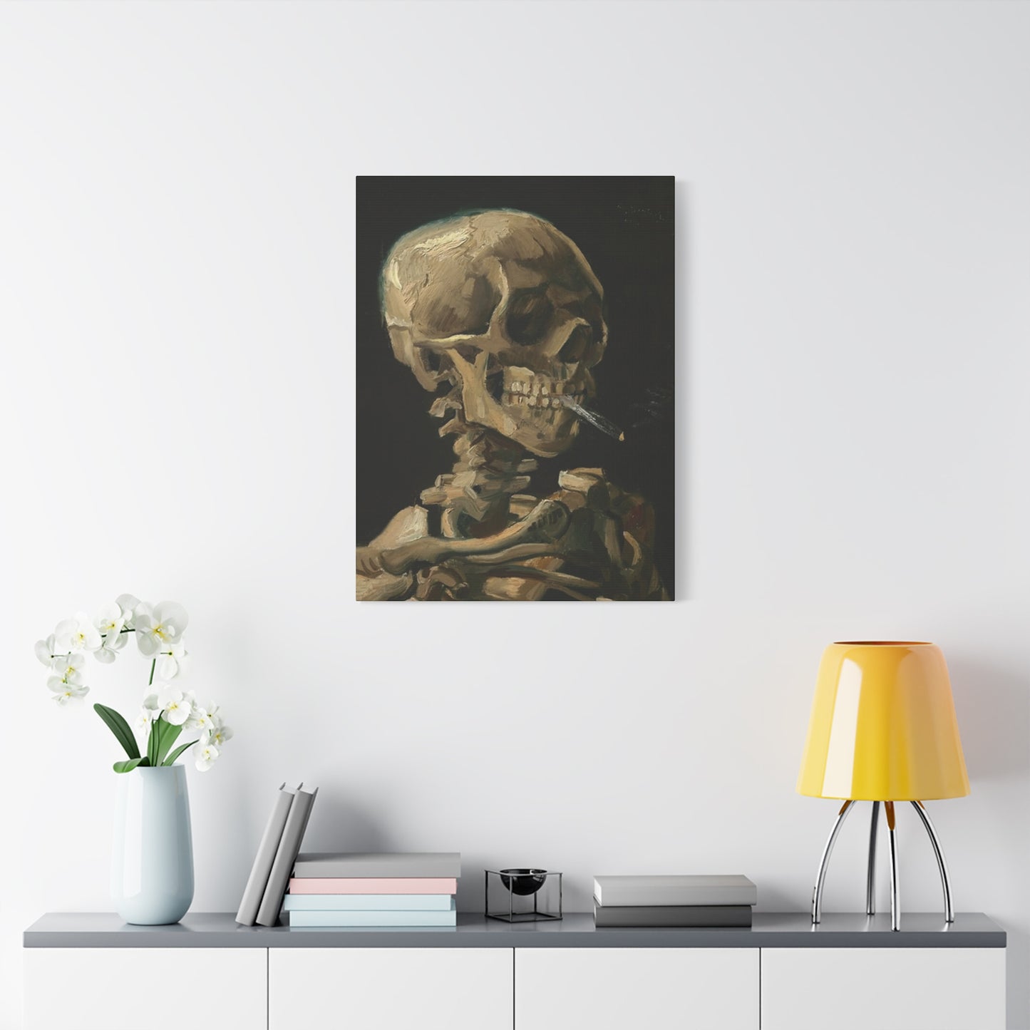 Smoking Skull Wall Art & Canvas Prints