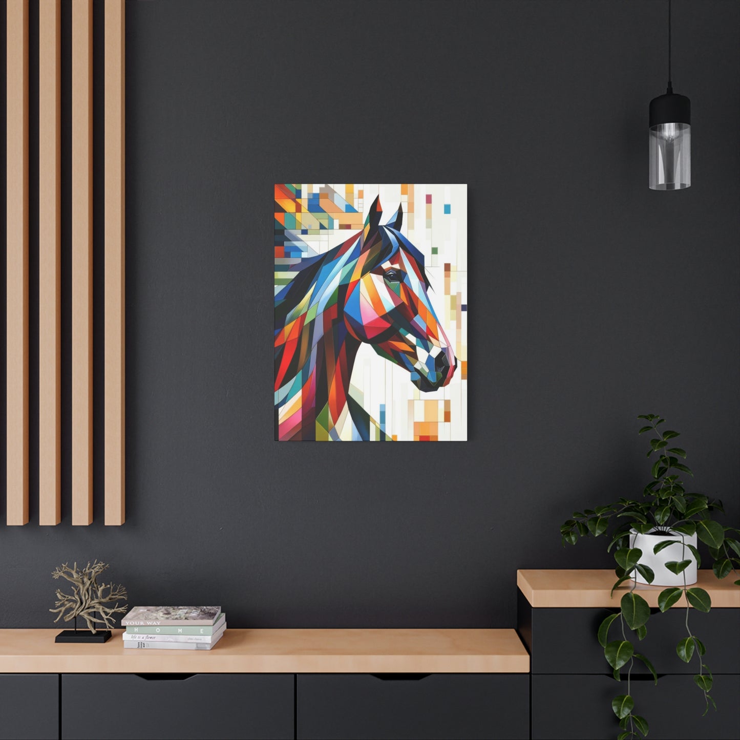 Horse Colorful Cubism Wall Art & Canvas Prints