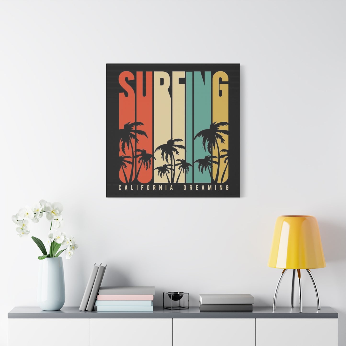Surfing California Dreaming Poster Wall Art & Canvas Prints