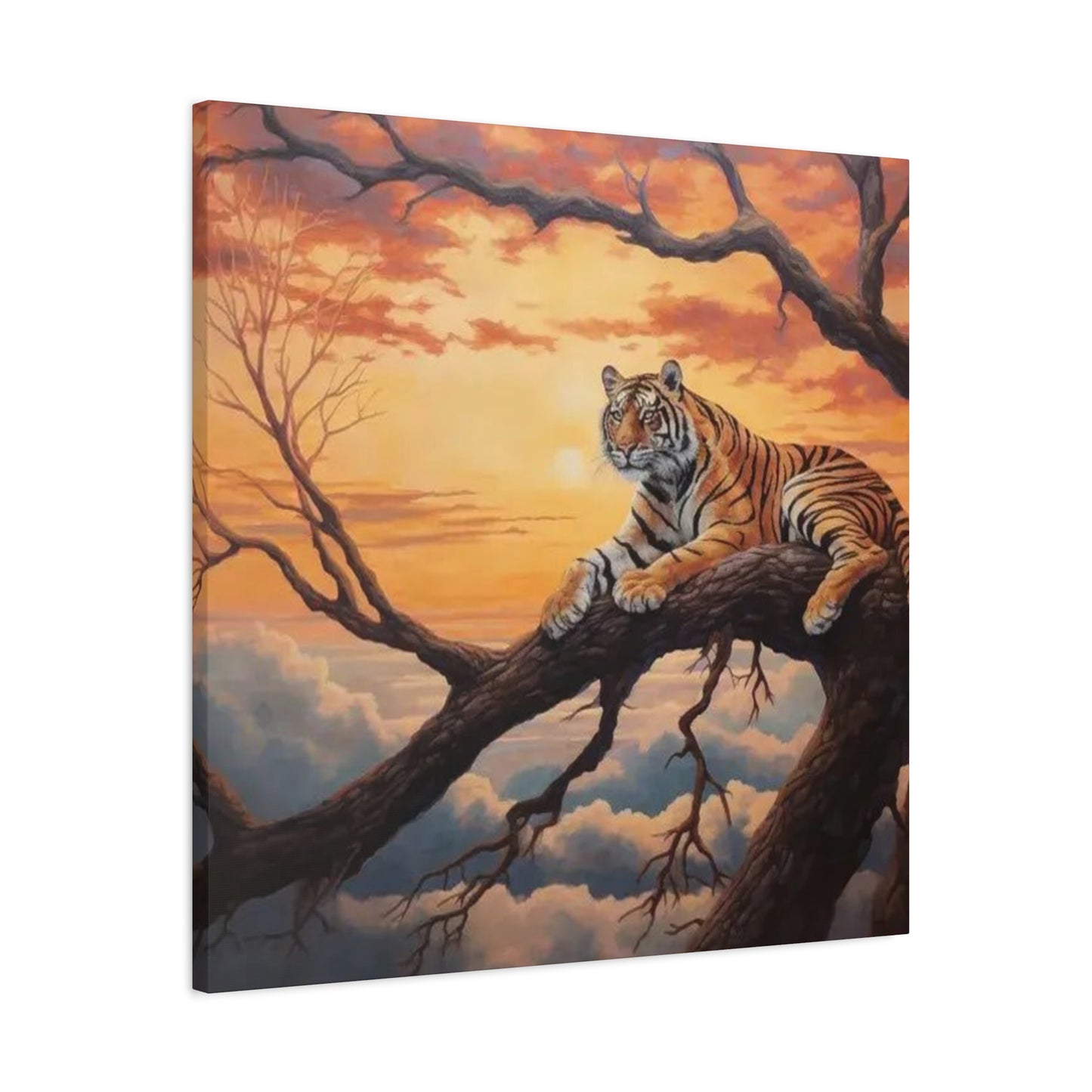 Tiger On Branch Wall Art & Canvas Prints