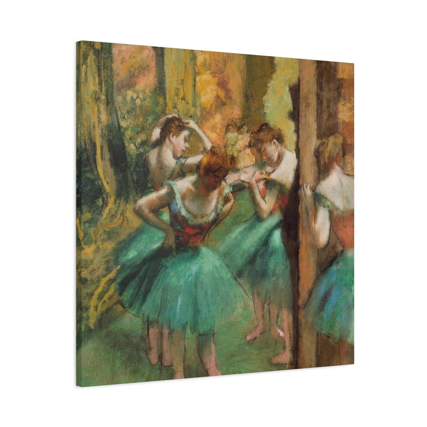 Dancer Pink and Green Impressionism Wall Art & Canvas Prints