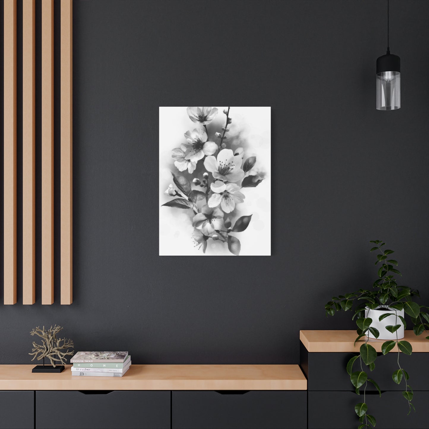 Flowers Grey Wall Art & Canvas Prints