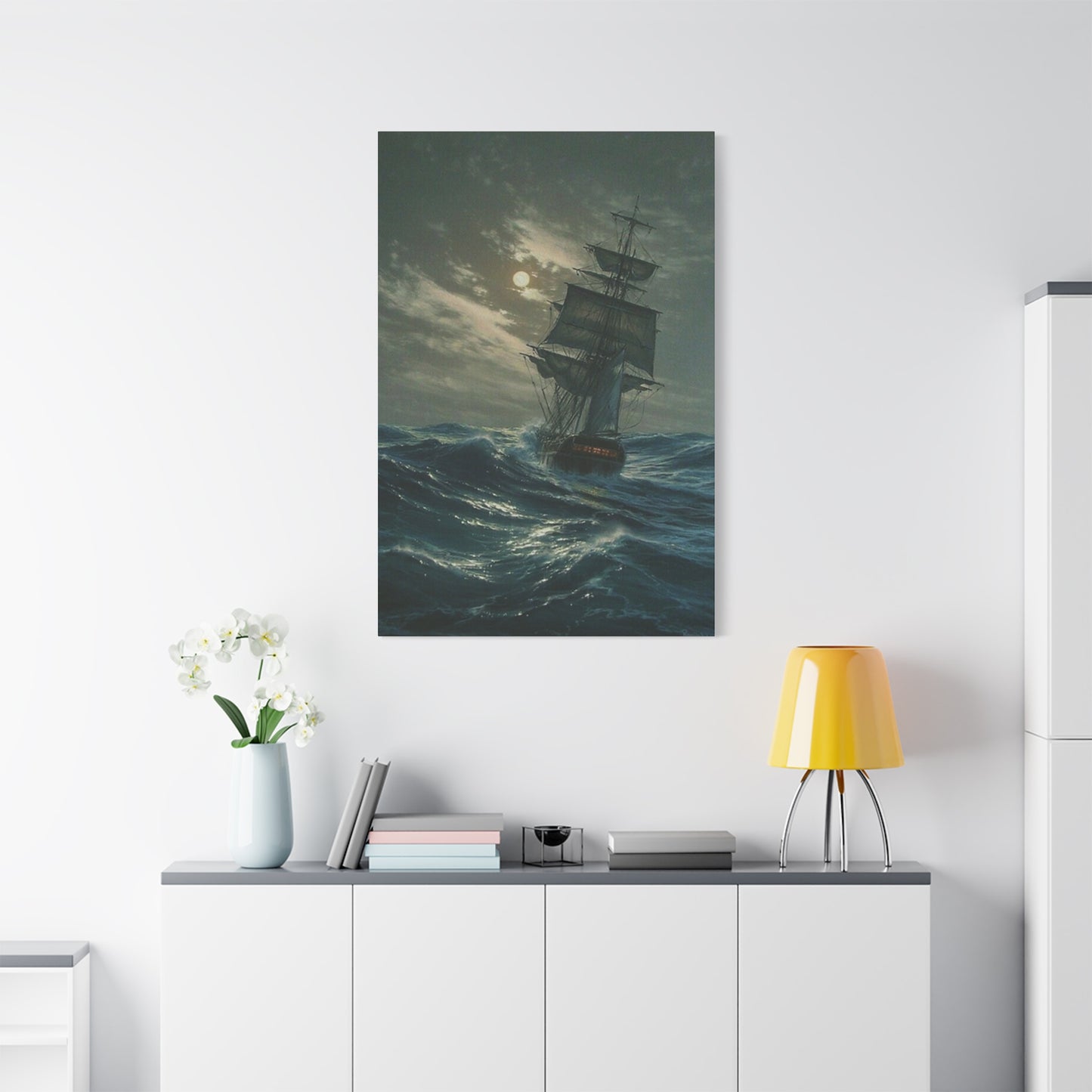 Ship Sailing On Large Waves Wall Art & Canvas Prints