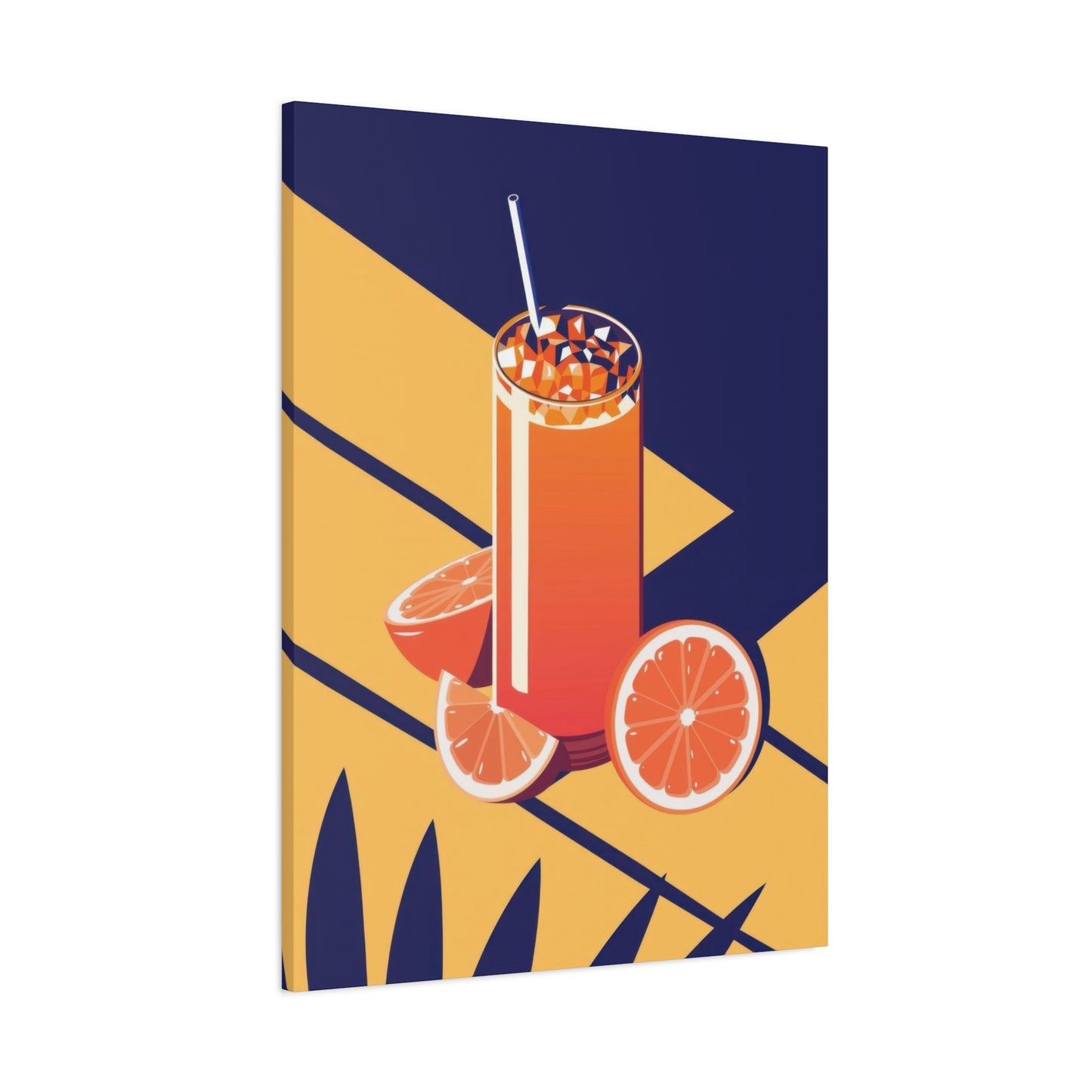 Orange Juice Blue Yellow Wall Art & Canvas Prints