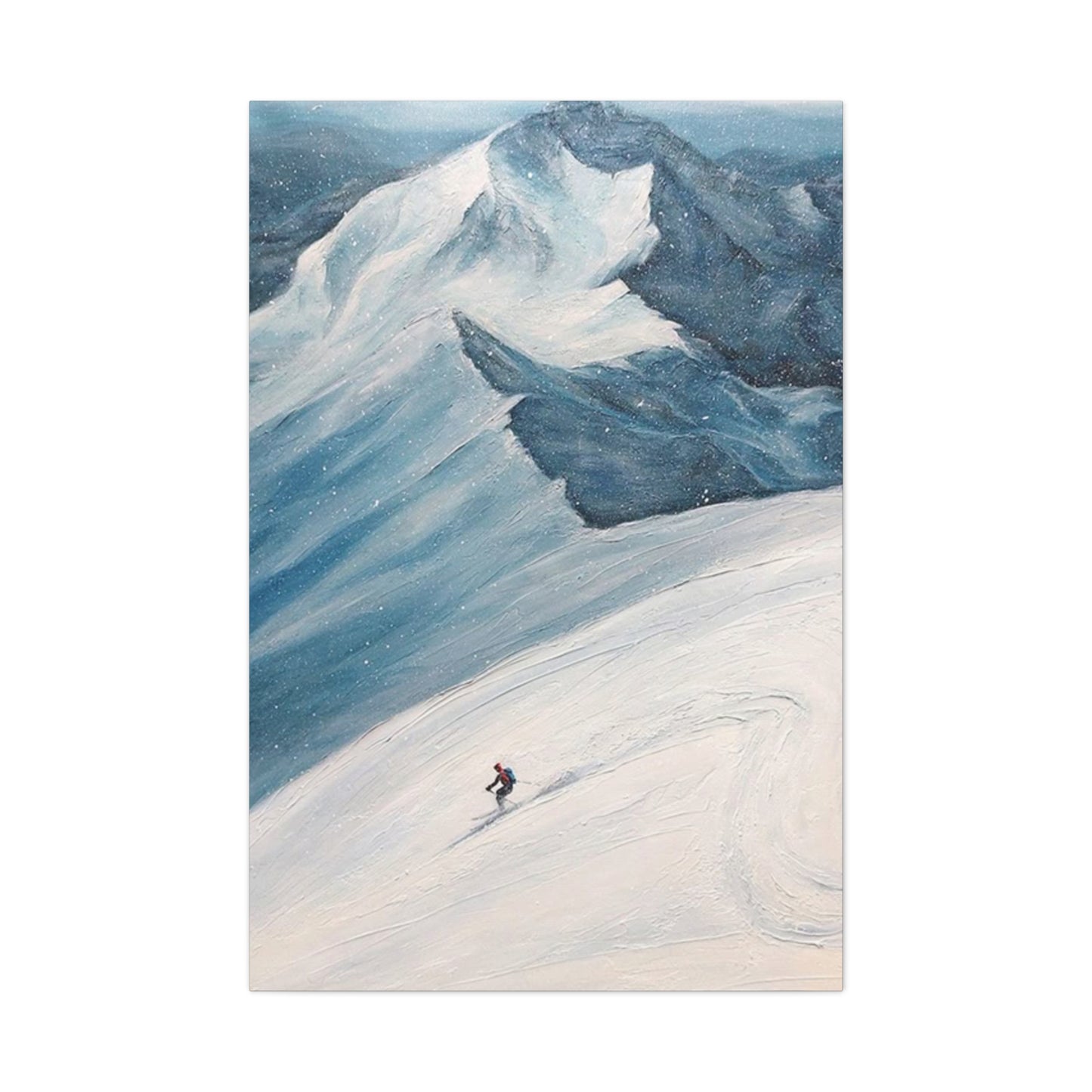 Skiing In Snowy Mountain Wall Art & Canvas Prints