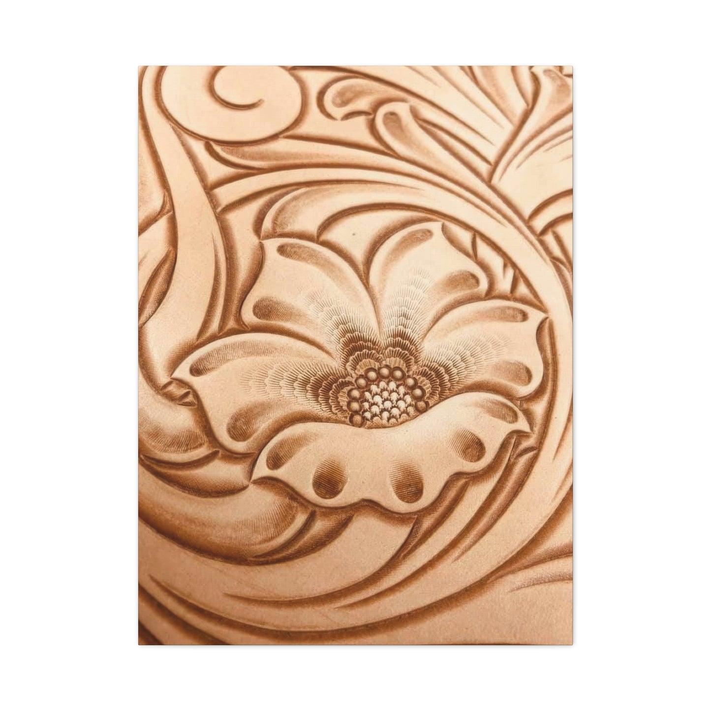 Flower On Leather Wall Art & Canvas Prints