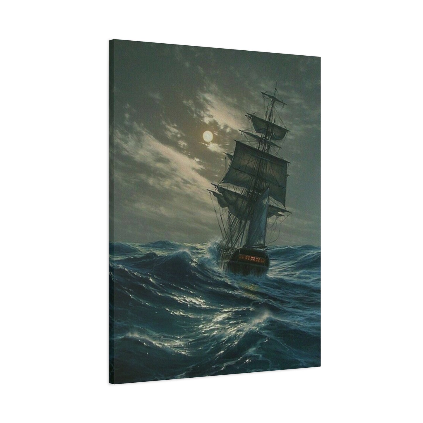 Ship Sailing On Large Waves Wall Art & Canvas Prints
