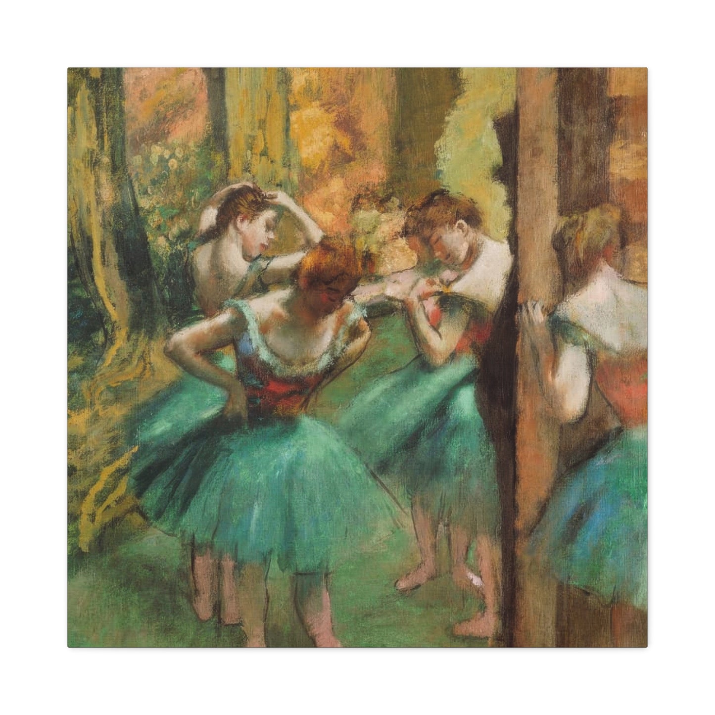 Dancer Pink and Green Impressionism Wall Art & Canvas Prints
