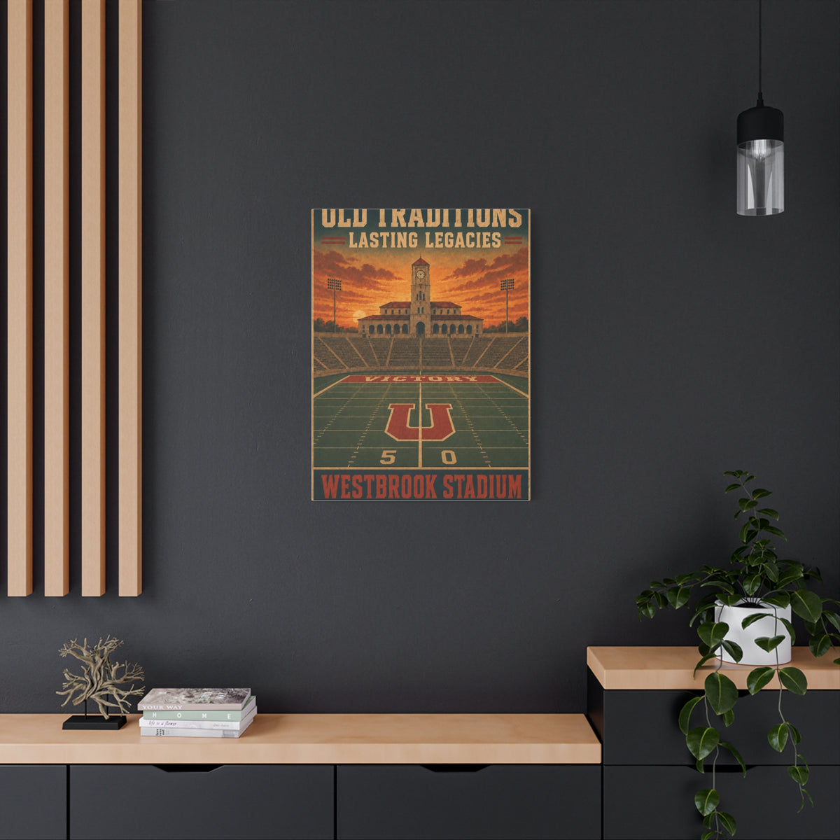 Vintage Stadium Legacy Football Sports Wall Art & Canvas Print