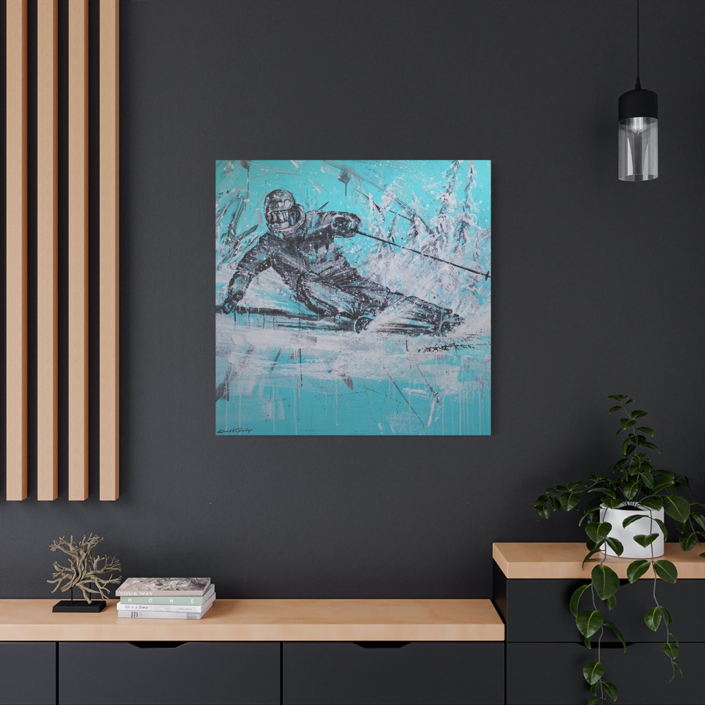 Skiing In White Snow Poster Wall Art & Canvas Prints