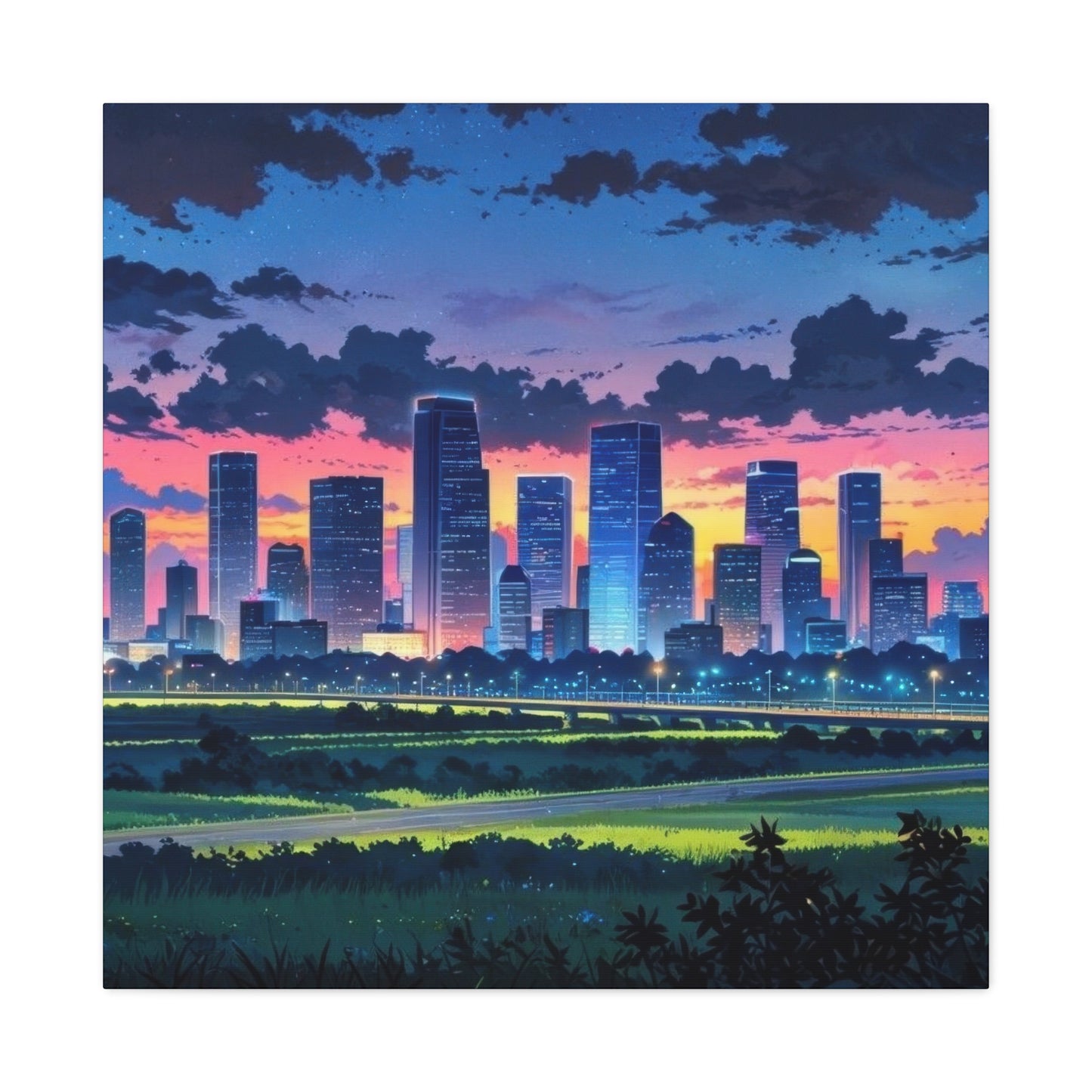 Houston Skyline Sunset Wall Art & Canvas Prints