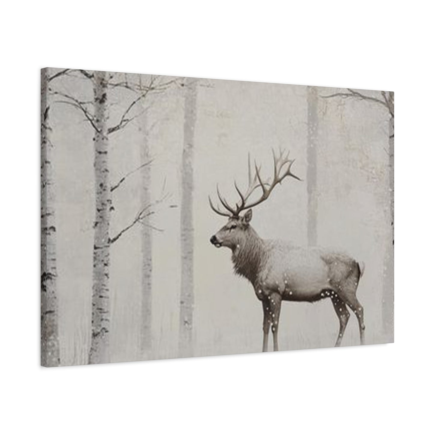 Deer In Snow Painting Wall Art & Canvas Prints