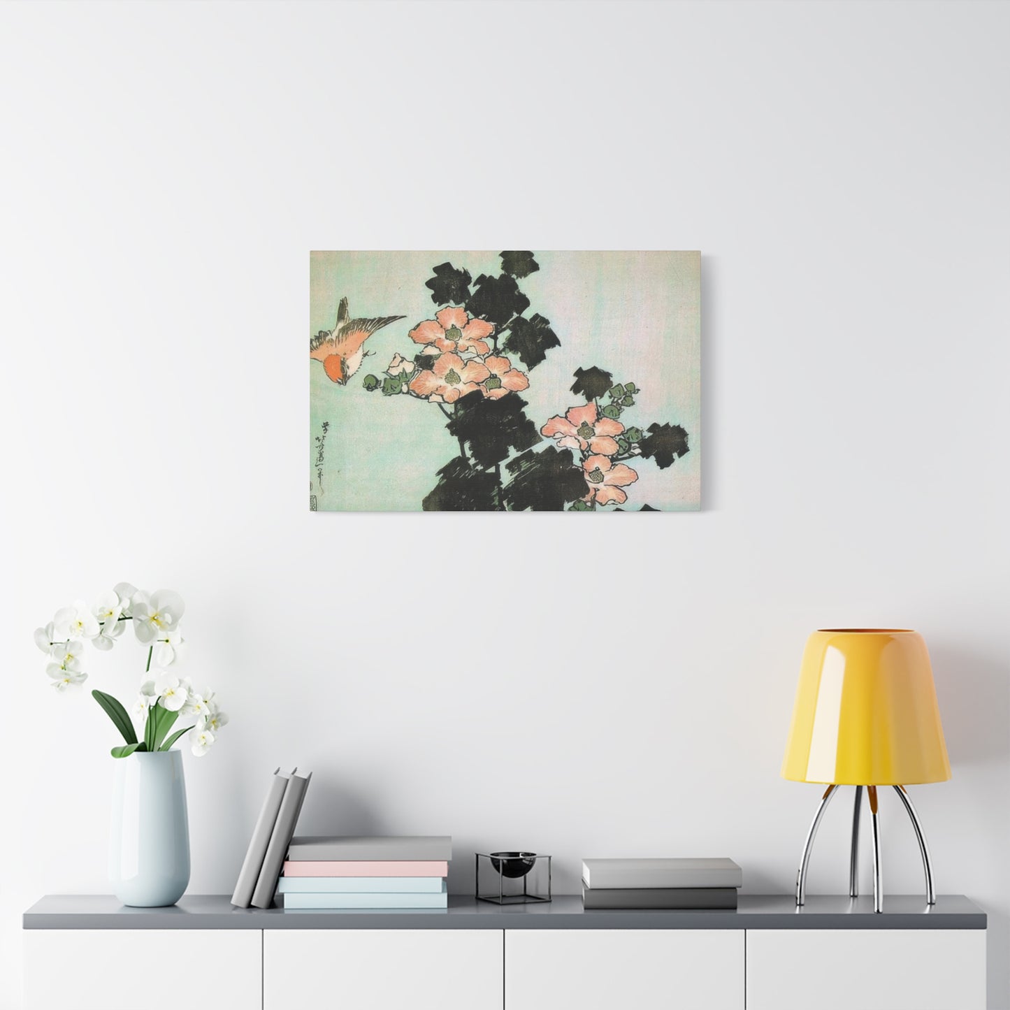 Katsushika Hokusai Hibiscus And Sparrow Wall Art & Canvas Prints