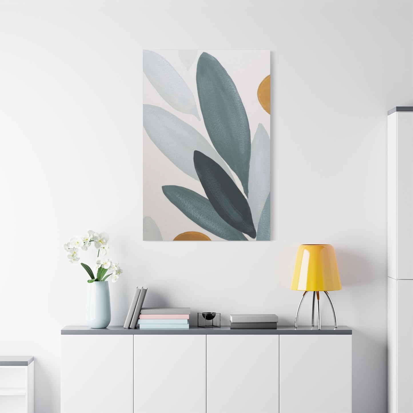 Grey Leaves Deco Wall Art & Canvas Prints