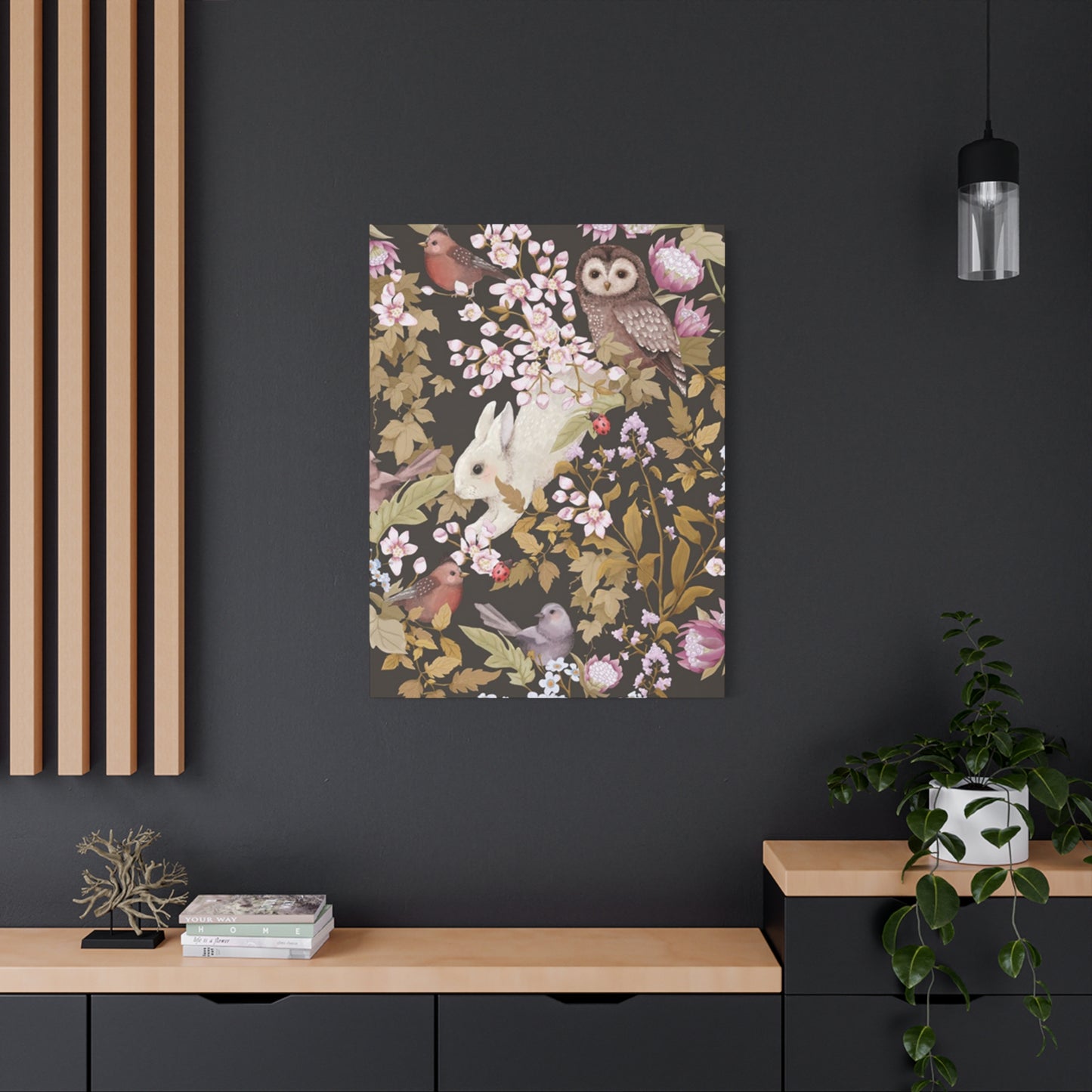 Rabbit With Birds Wall Art & Canvas Prints