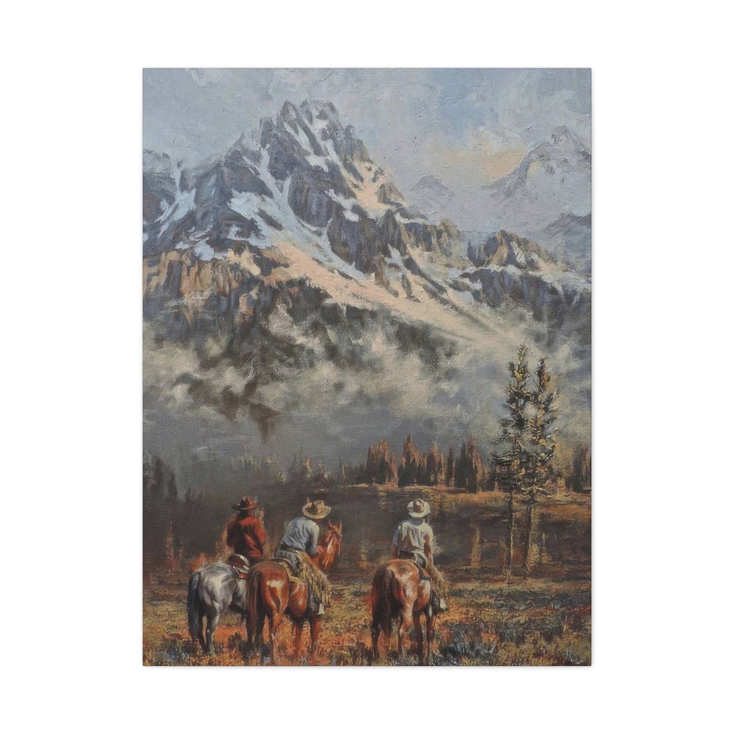 Cowboy Mountain In Background Wall Art & Canvas Prints