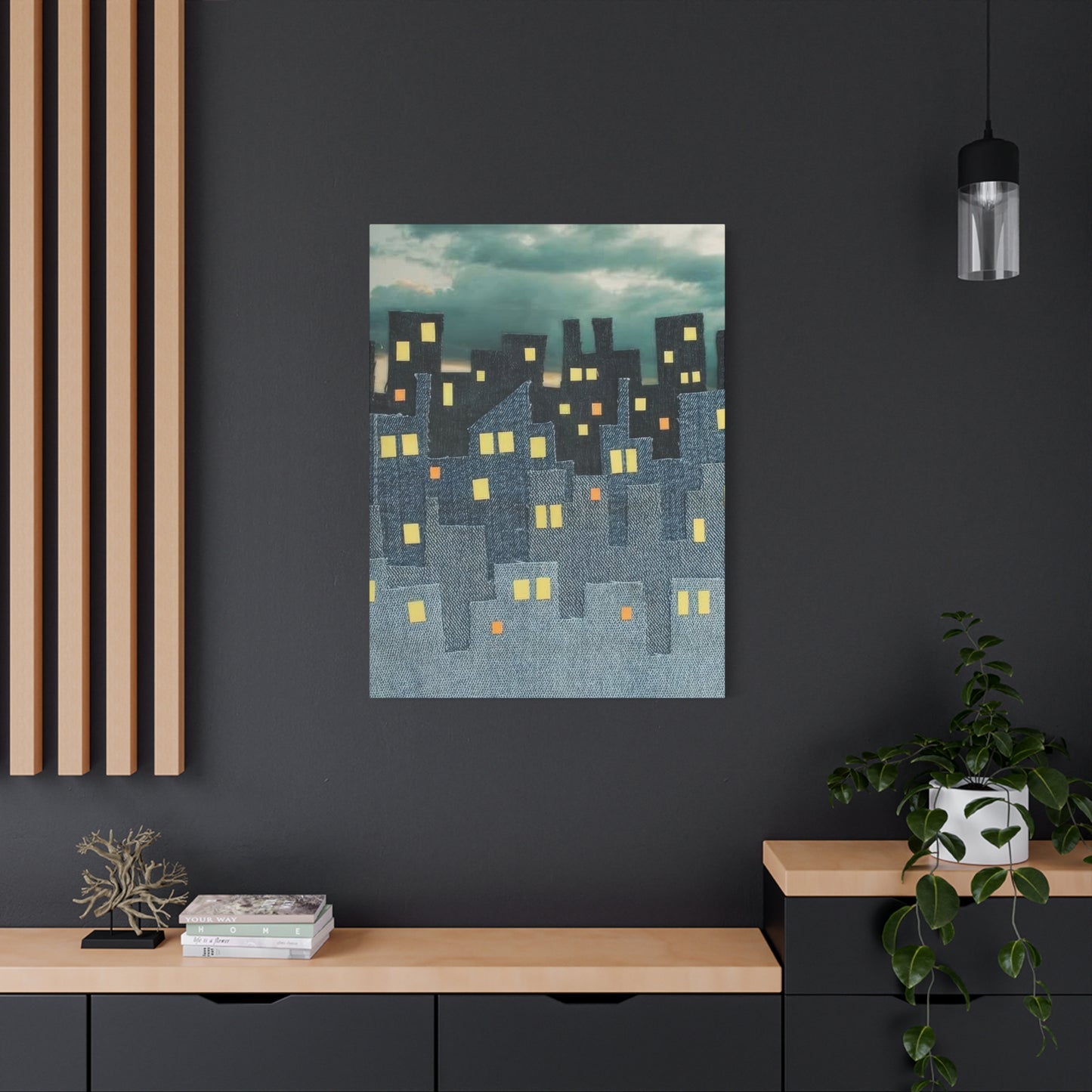 Denim Night Cityscape Wall Art & Canvas Prints