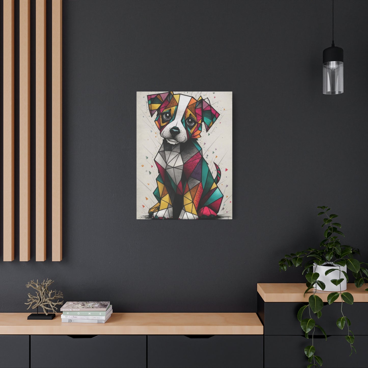 Cute Dog Cubism Wall Art & Canvas Prints