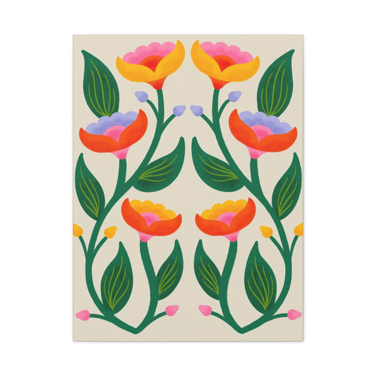 Symmetric Colorful Flowers Wall Art & Canvas Prints