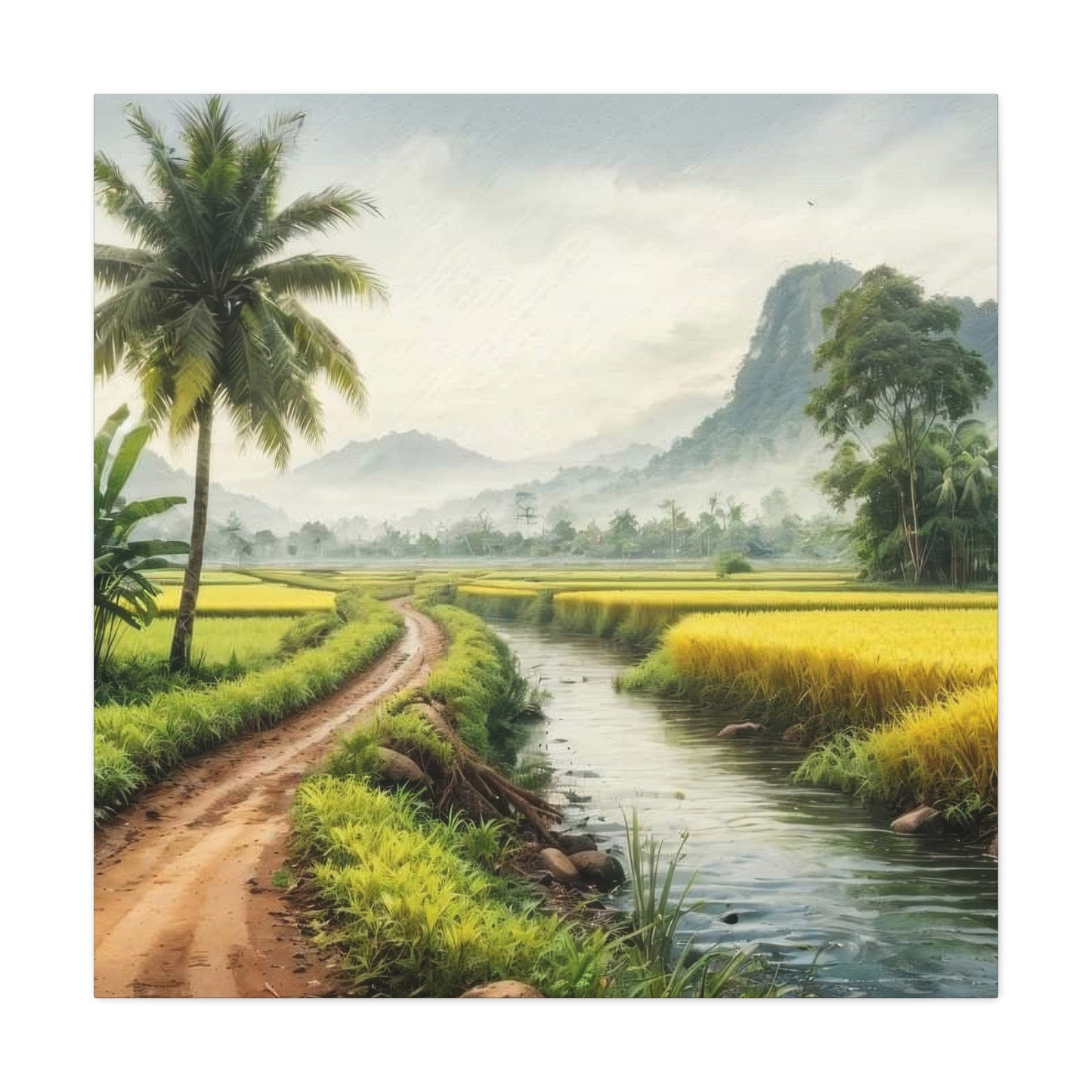 Village Pathway Colorful Wall Art & Canvas Prints