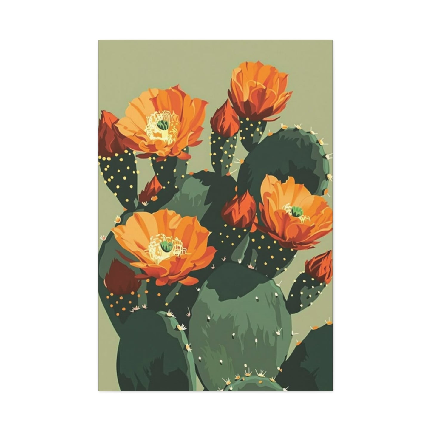 Flower On Cactus Wall Art & Canvas Prints
