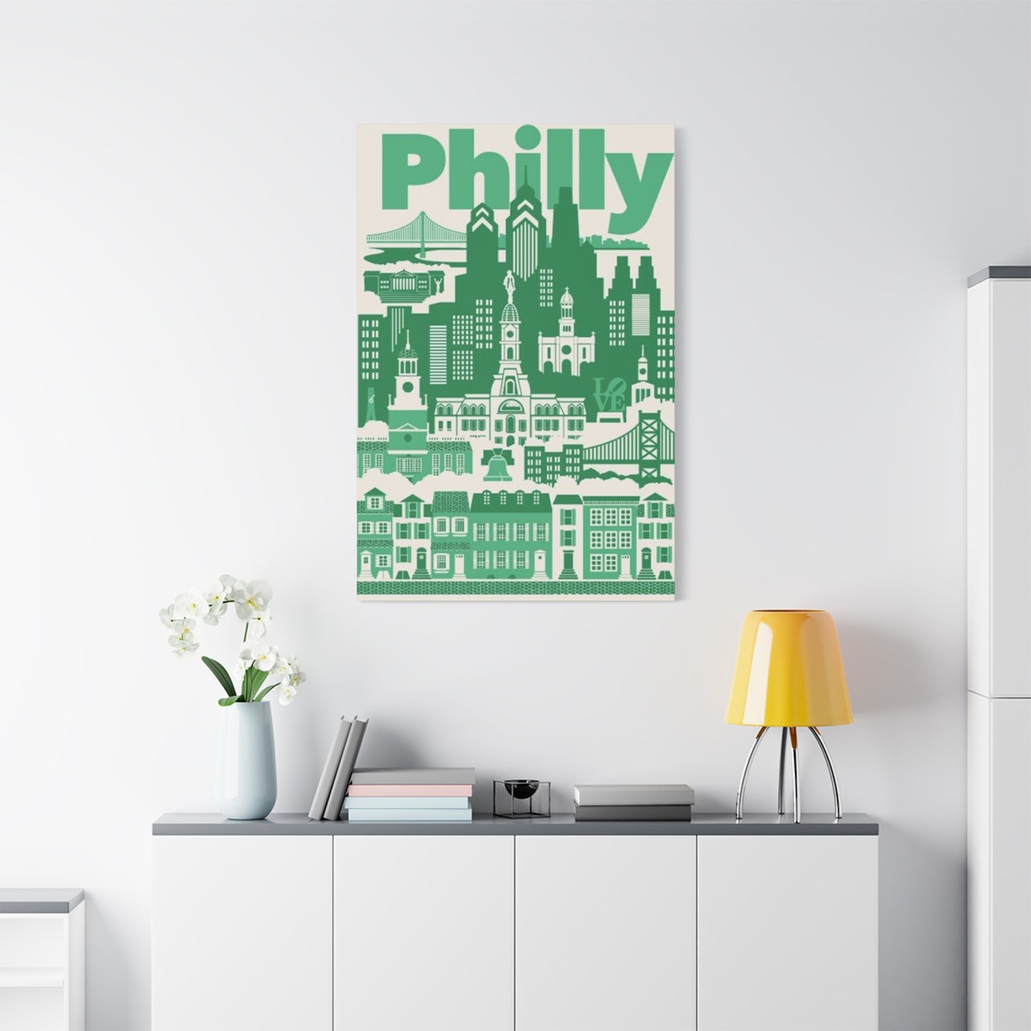 Green Philadelphia Poster Wall Art & Canvas Prints