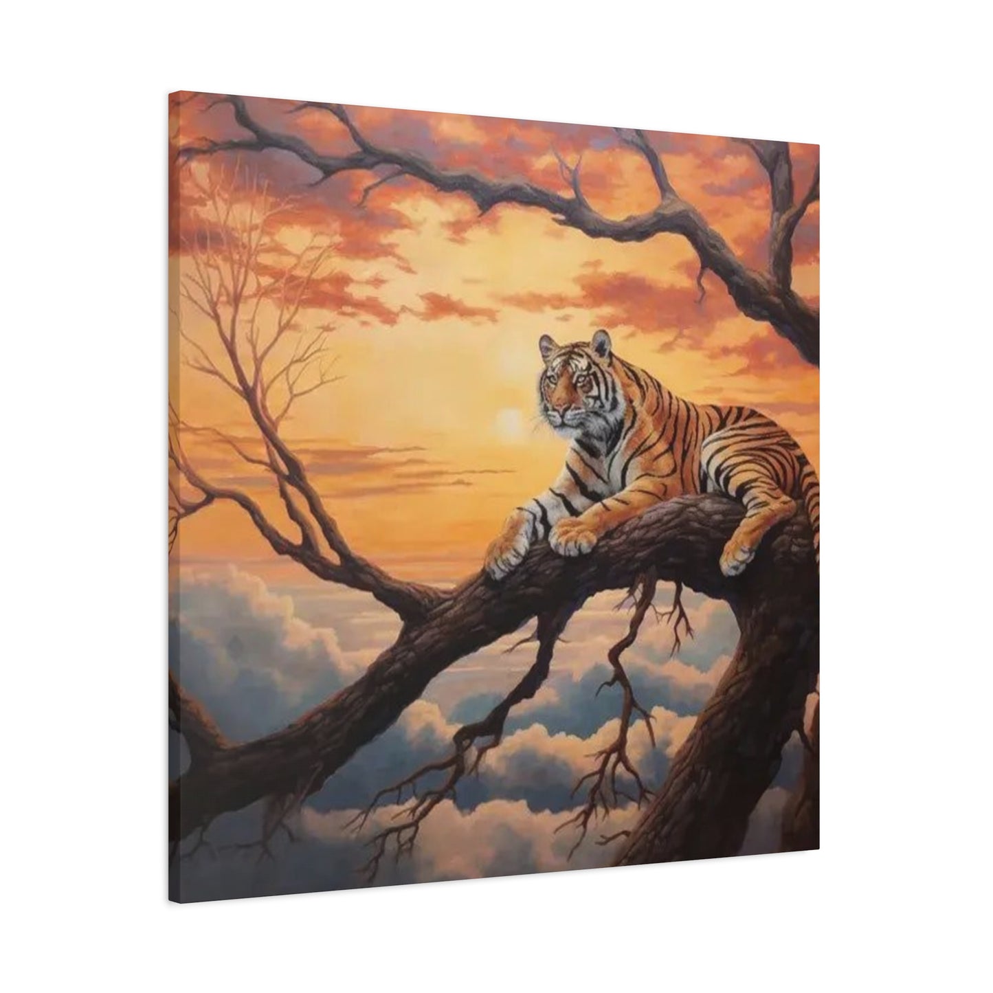 Tiger On Branch Wall Art & Canvas Prints