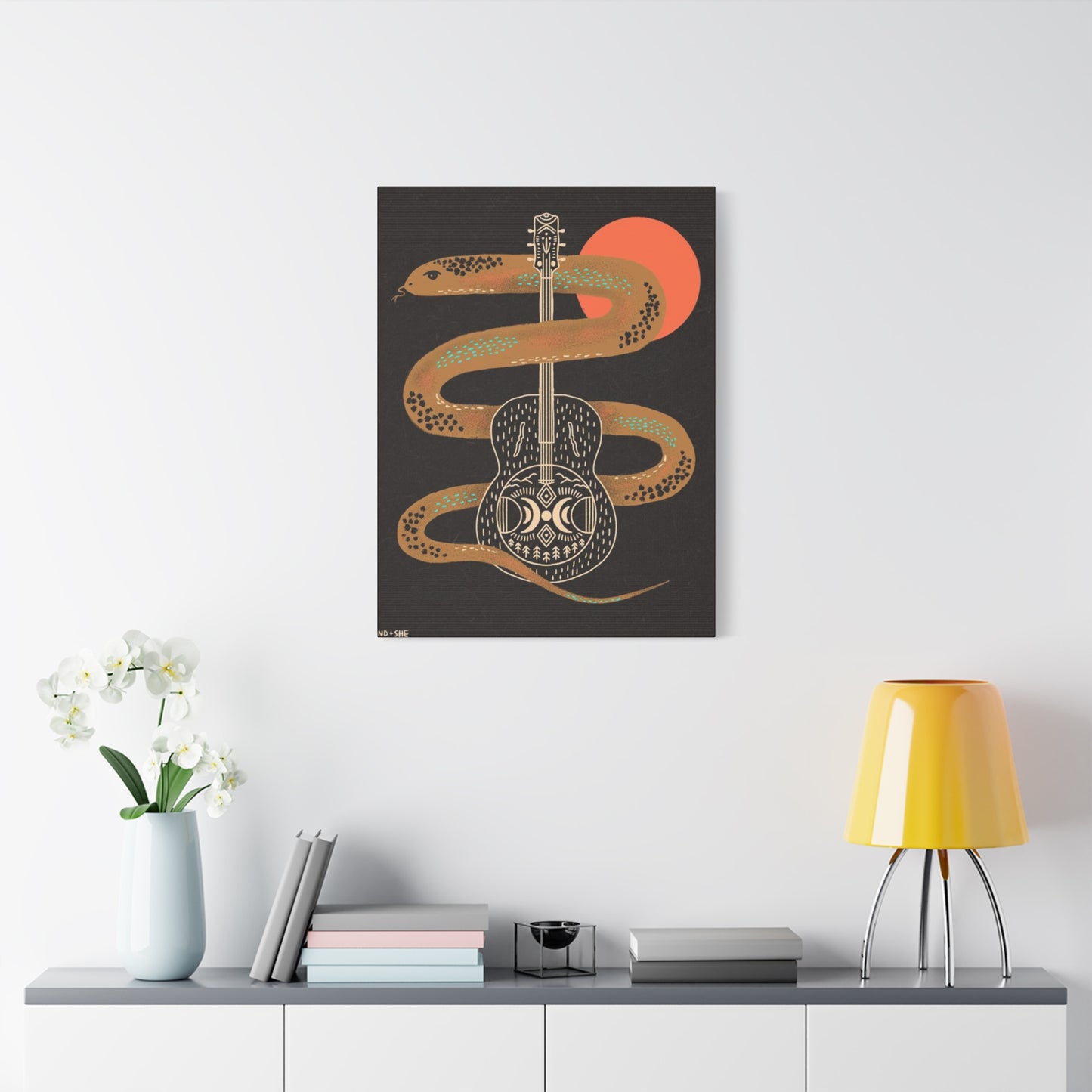 Snake And Guitar Wall Art & Canvas Prints