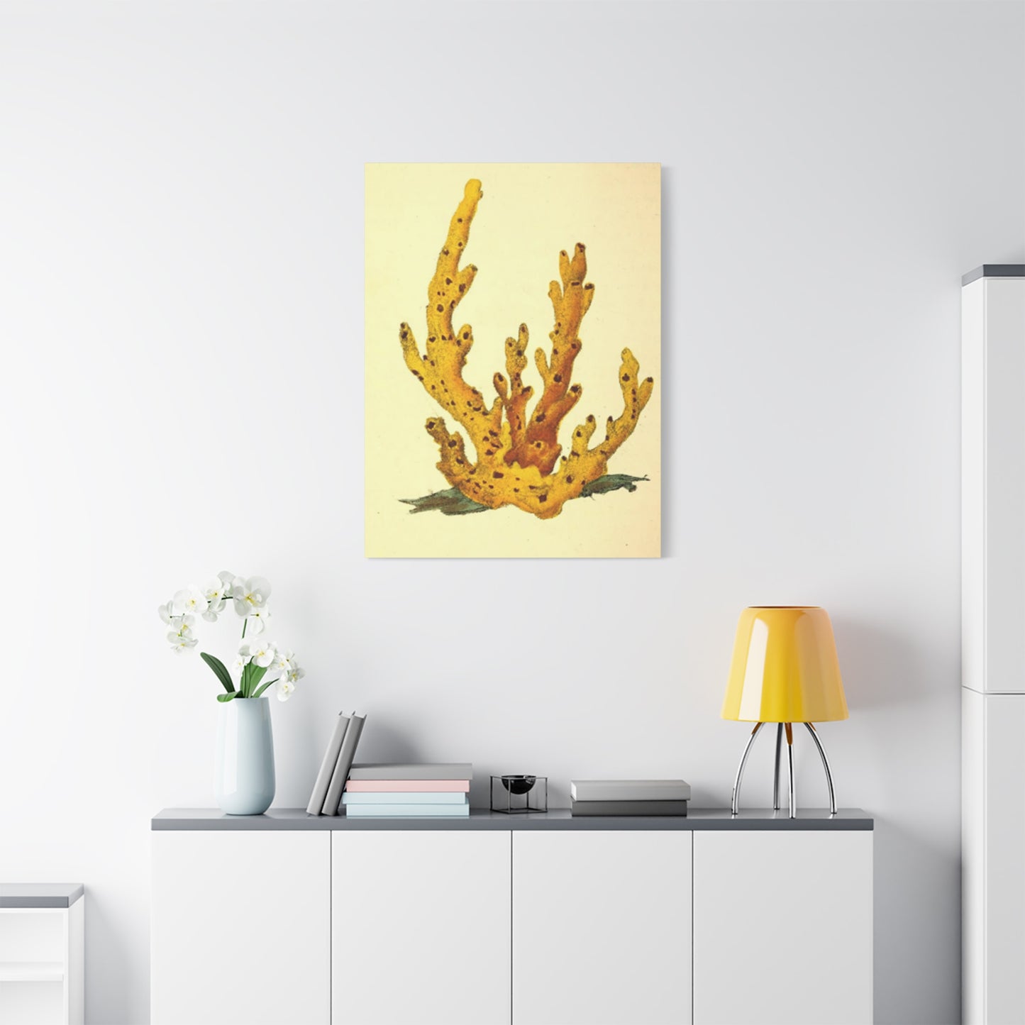 Yellow Shell Stem Painting Wall Art & Canvas Prints