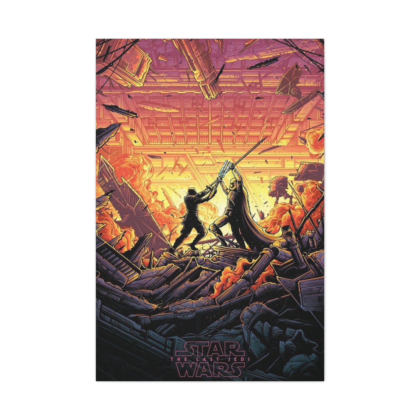 The Last Jedi Fighting Poster Wall Art & Canvas Prints