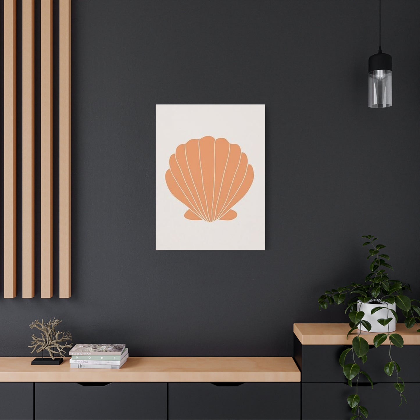 Beautiful Orange Shell Drawing Wall Art & Canvas Prints