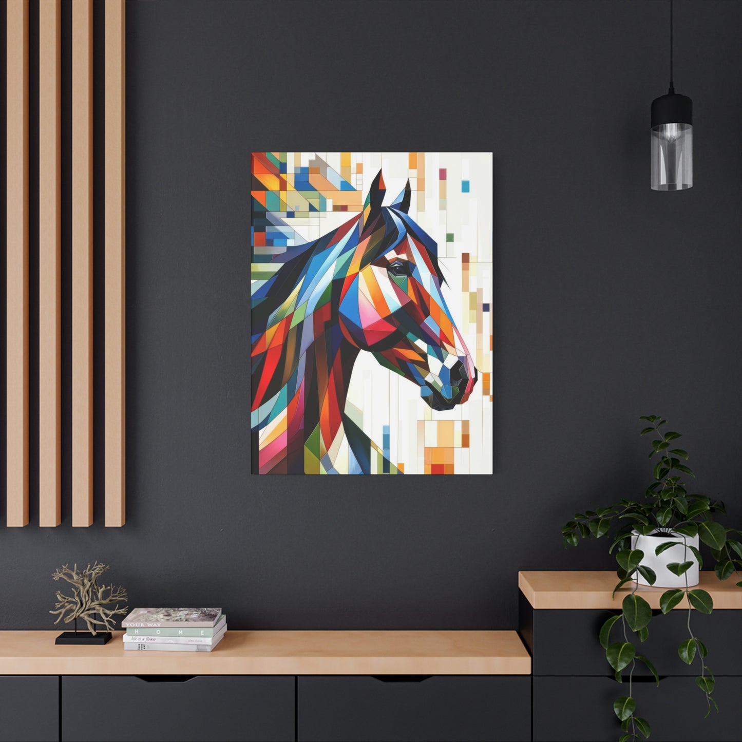 Horse Colorful Cubism Wall Art & Canvas Prints
