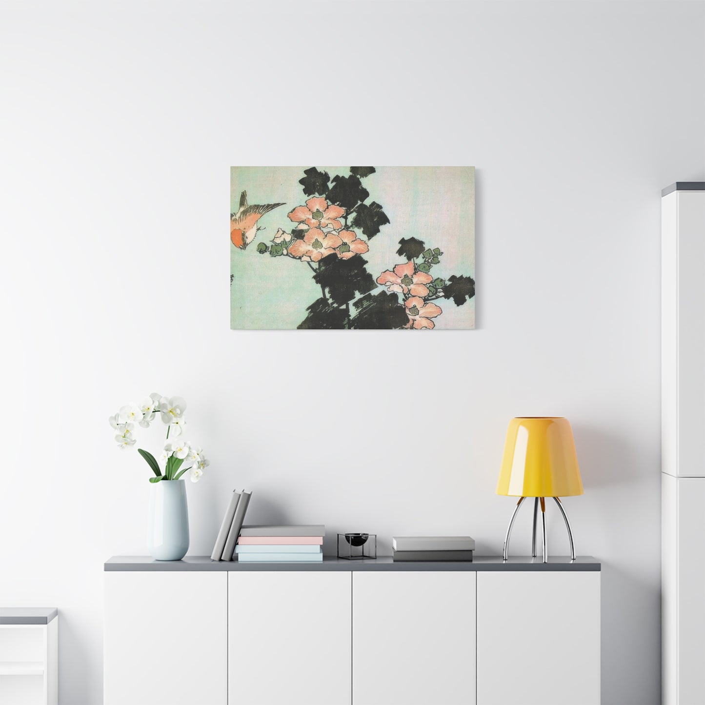 Katsushika Hokusai Hibiscus And Sparrow Wall Art & Canvas Prints