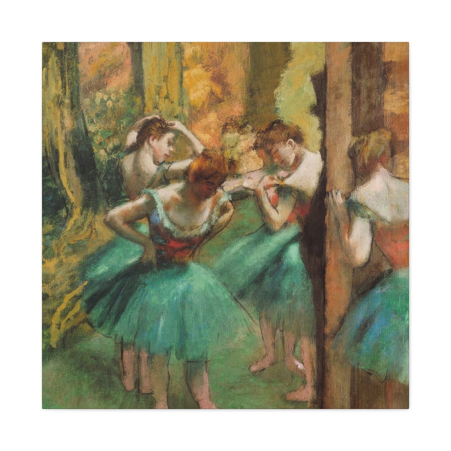 Dancer Pink and Green Impressionism Wall Art & Canvas Prints
