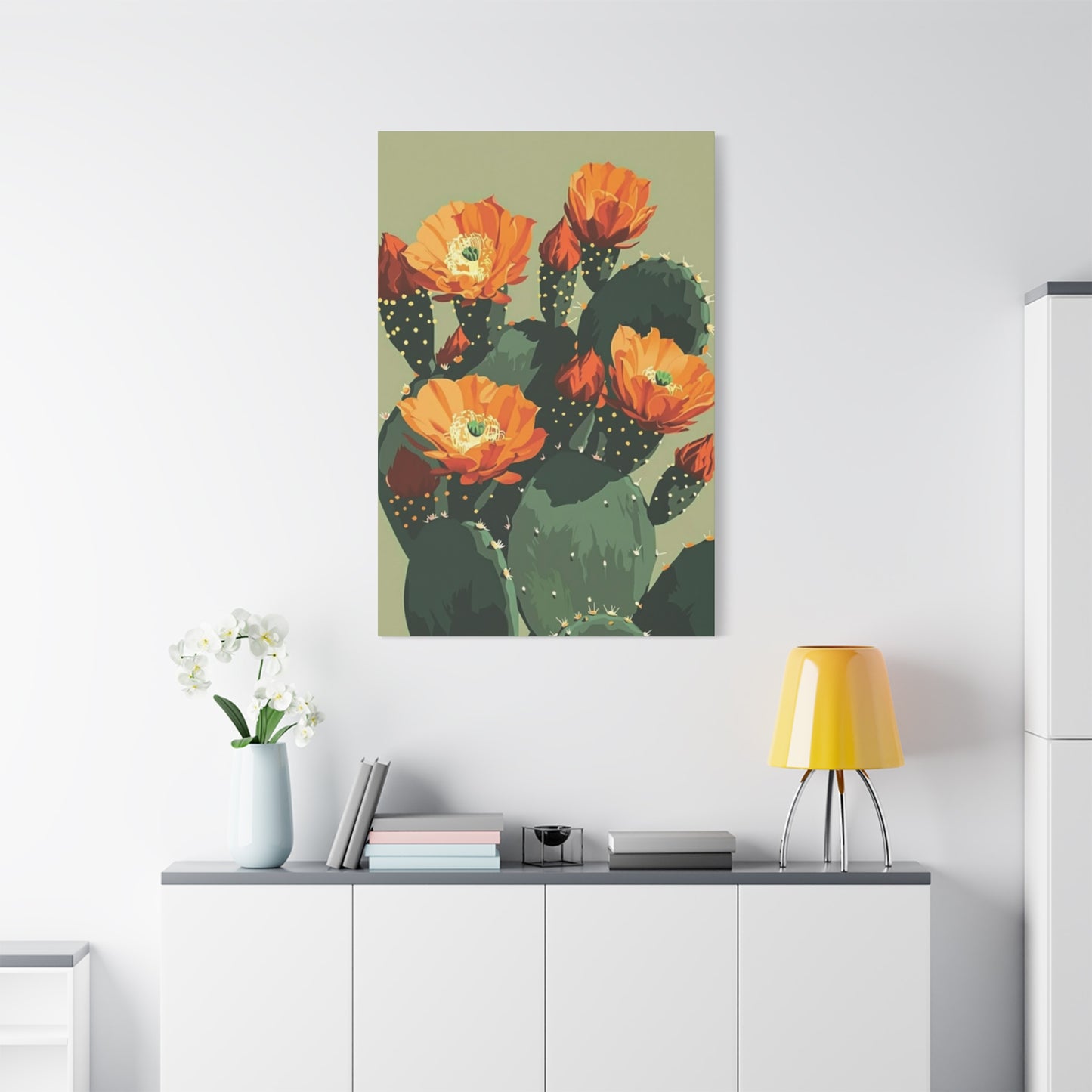 Flower On Cactus Wall Art & Canvas Prints