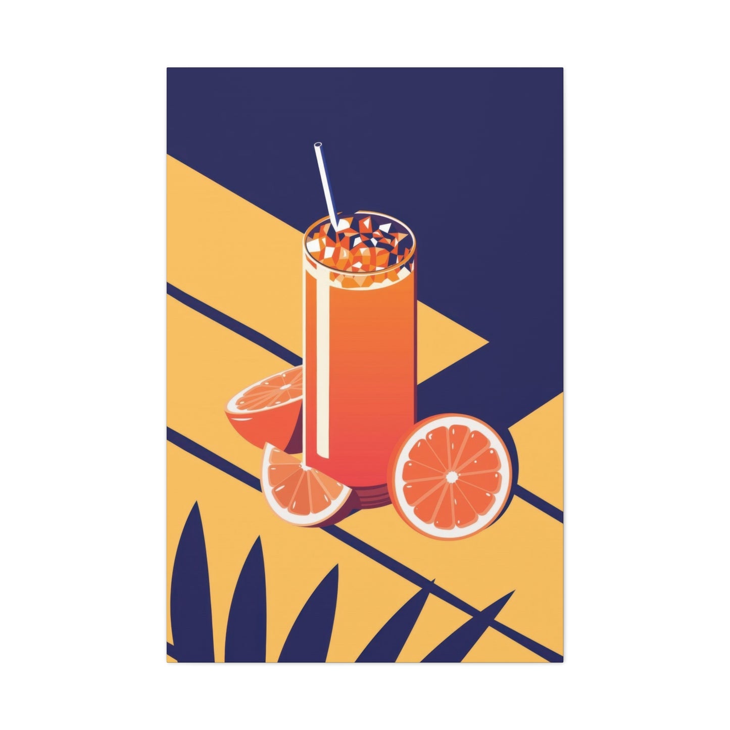 Orange Juice Blue Yellow Wall Art & Canvas Prints