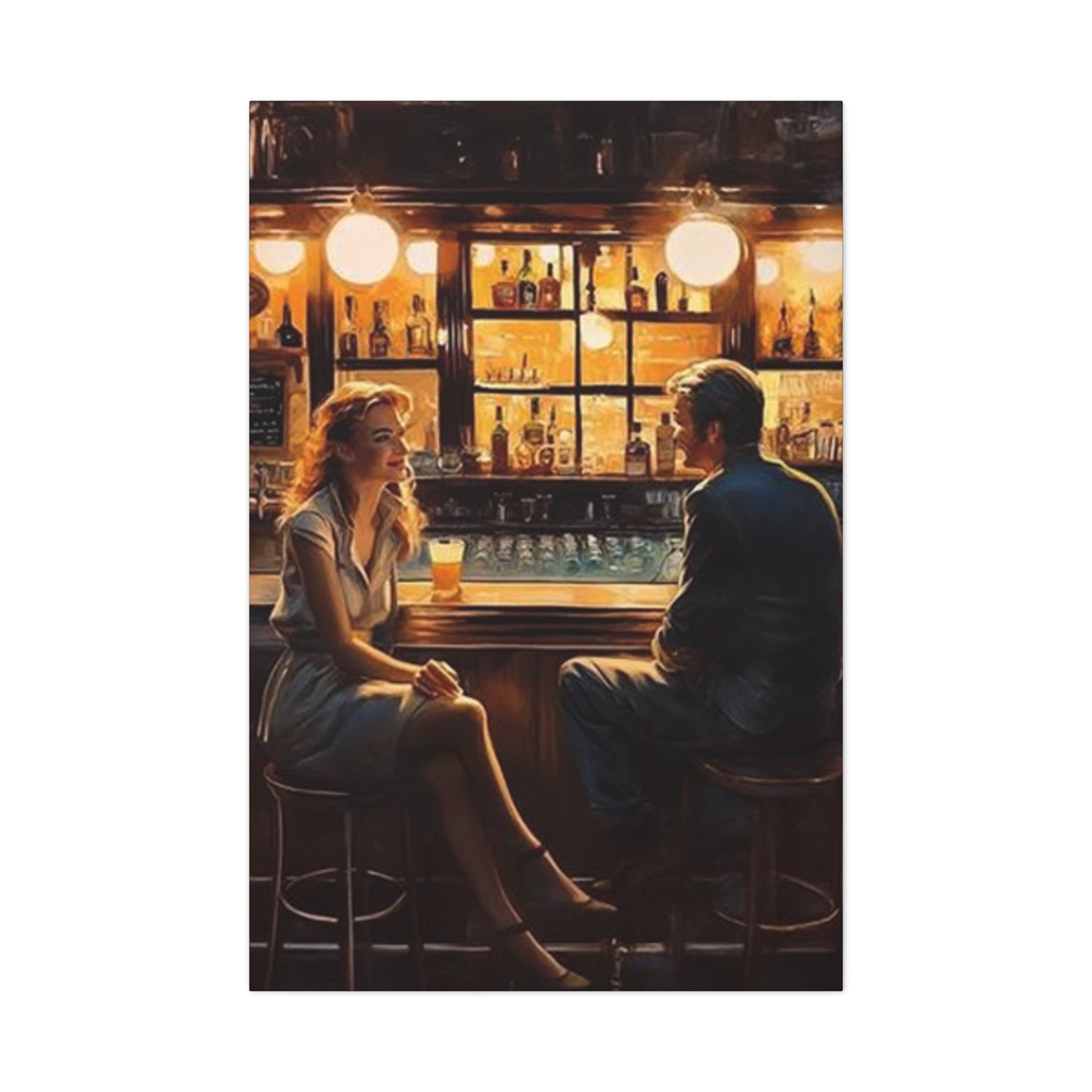 Couple At Bar Wall Art & Canvas Prints