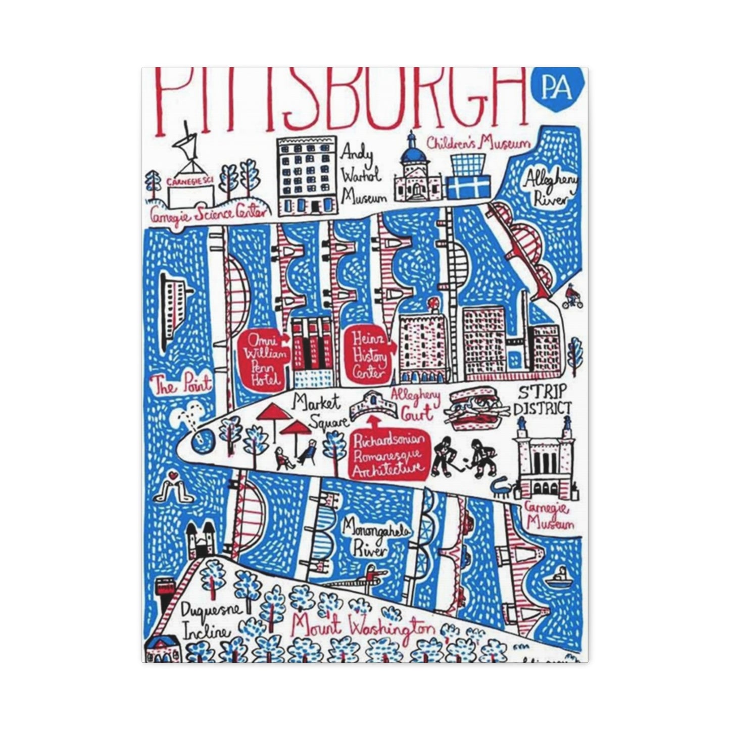 Pittsburgh City Graffiti Poster Wall Art & Canvas Prints