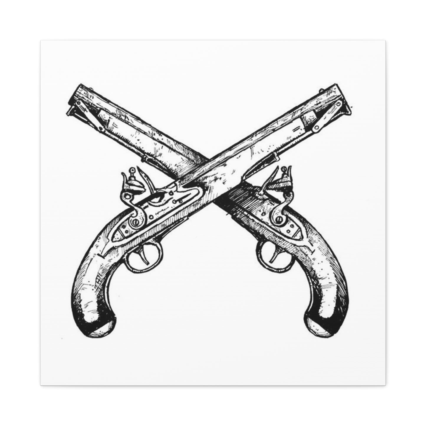 Vintage Gun Drawing Wall Art & Canvas Prints